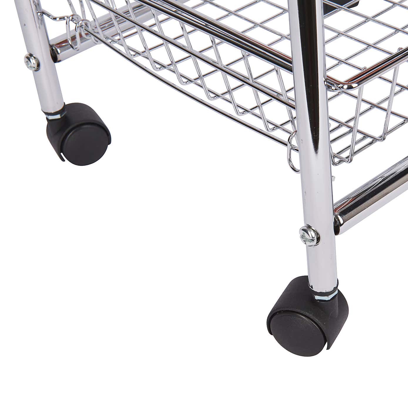 4-Tier Steel Kitchen Trolley on Wheels