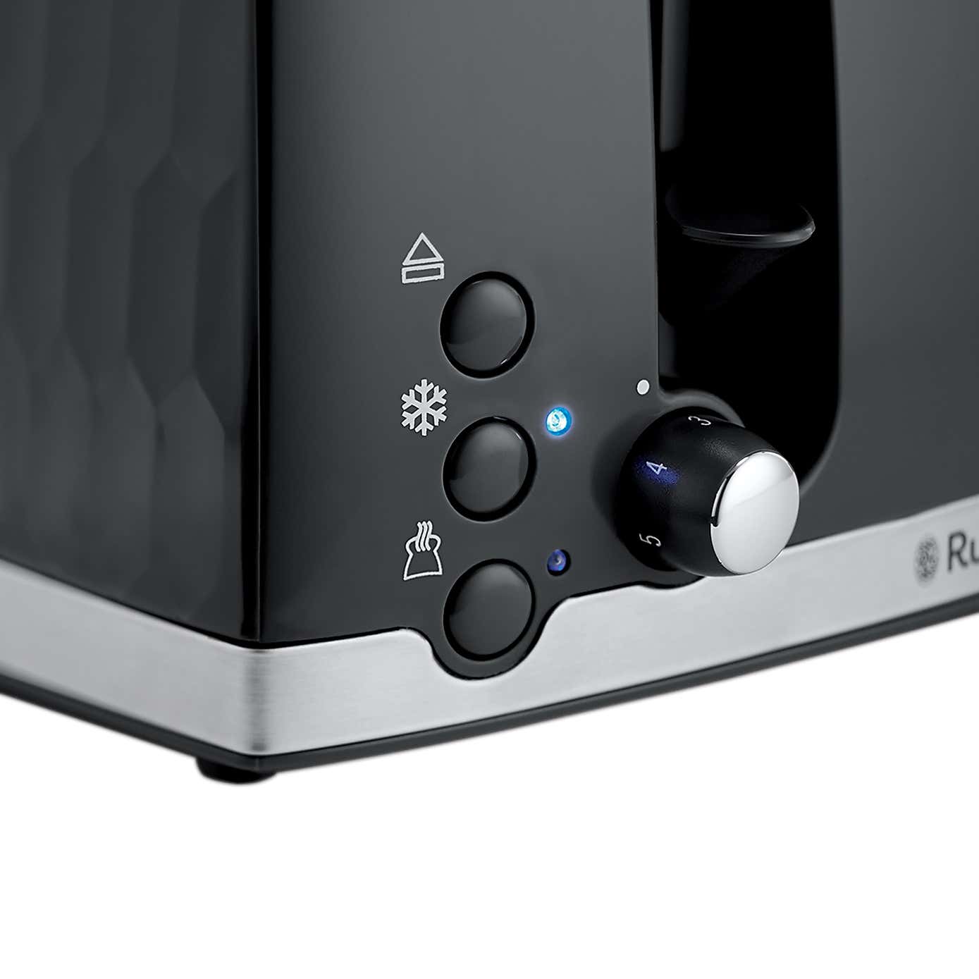 Russell Hobbs Black Honeycomb Kettle and Toaster Set
