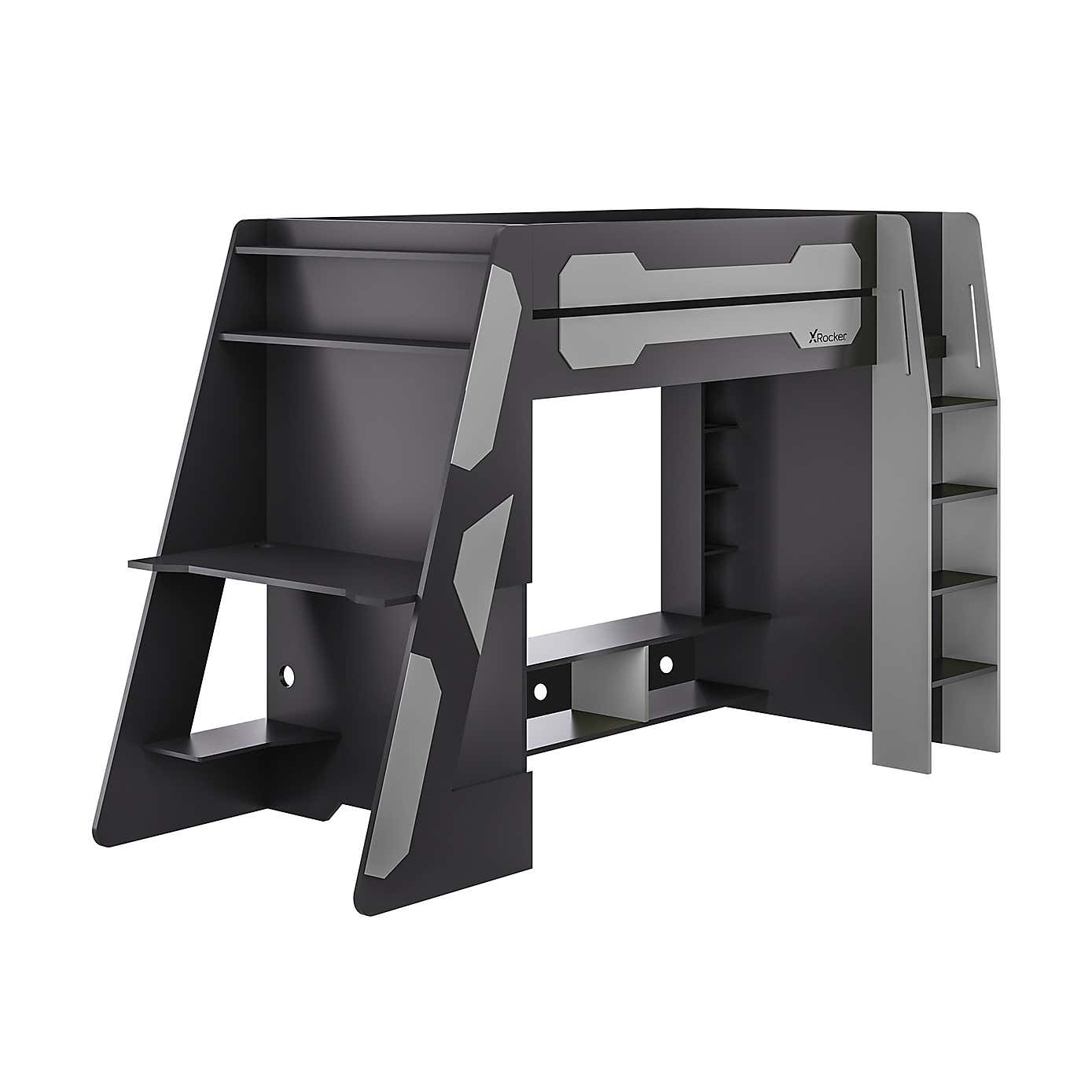 X Rocker Garrison High Sleeper Gaming Bed with Desk