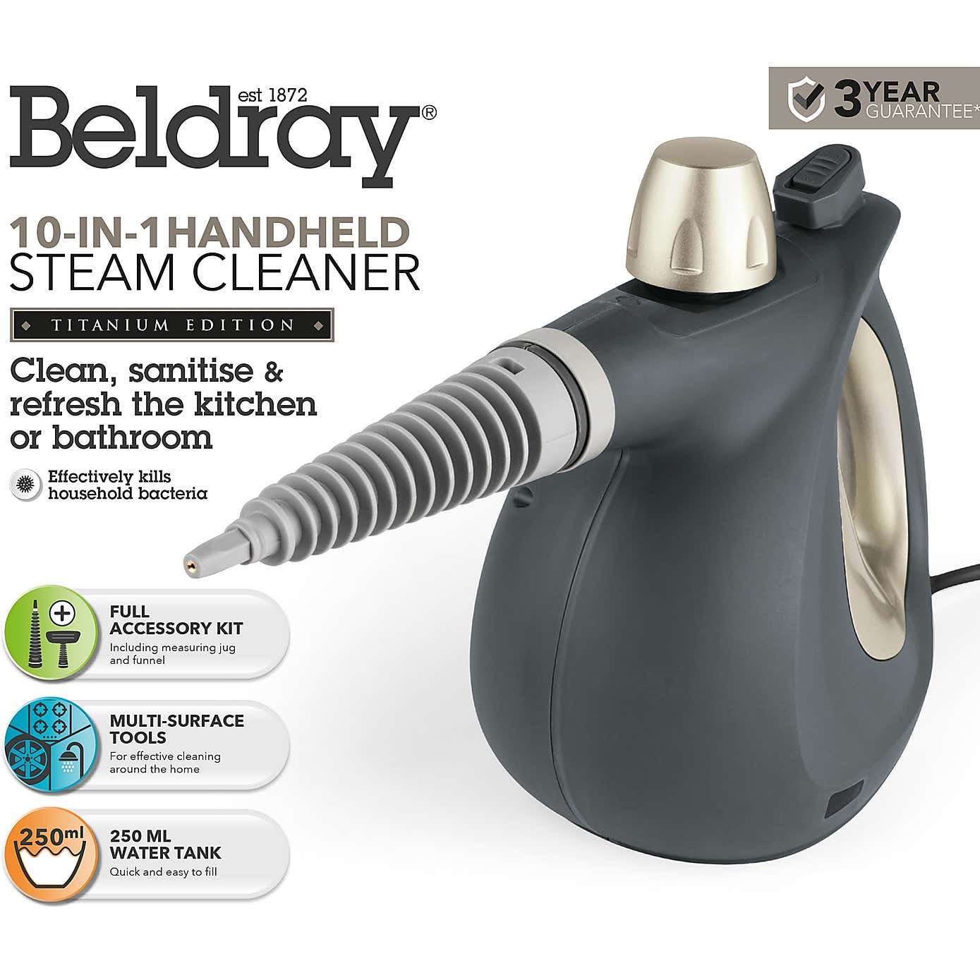 Beldray 10 in 1 Handheld Steam Cleaner