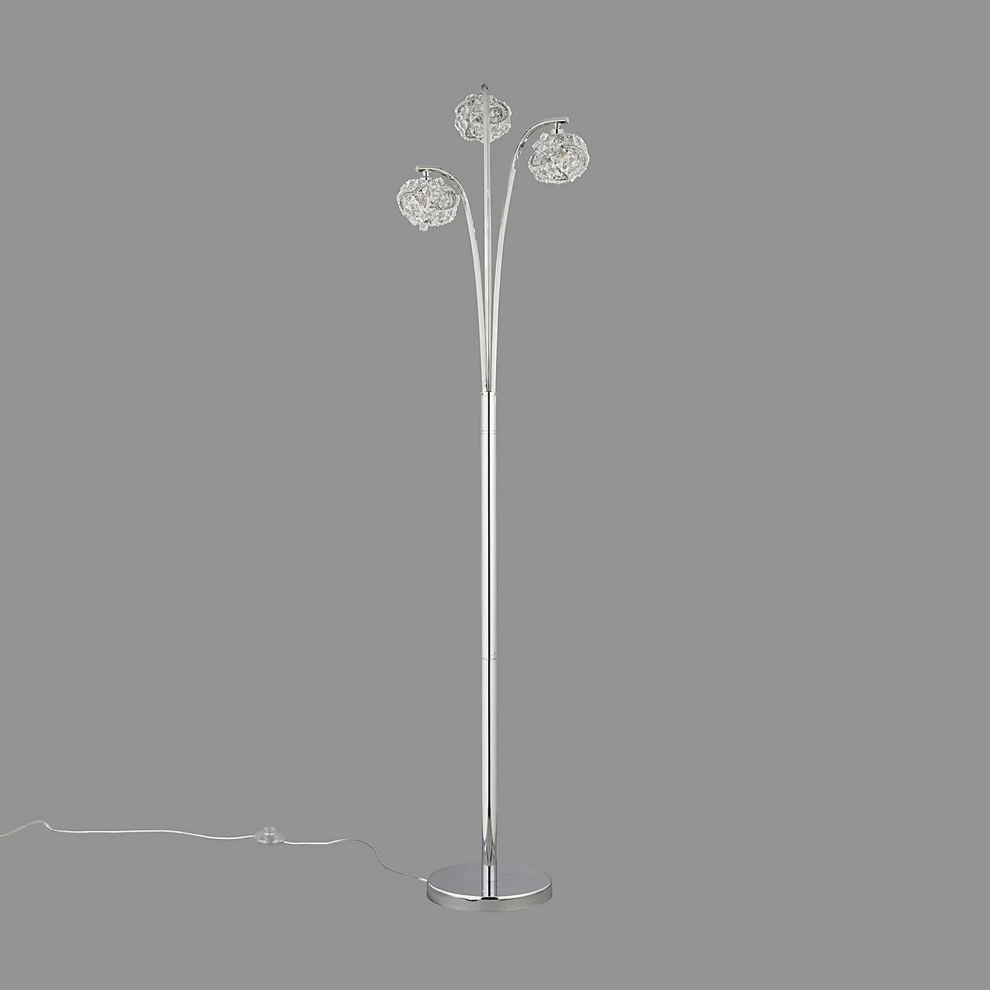 Cecilie 3 Arm Chrome Floor Lamp