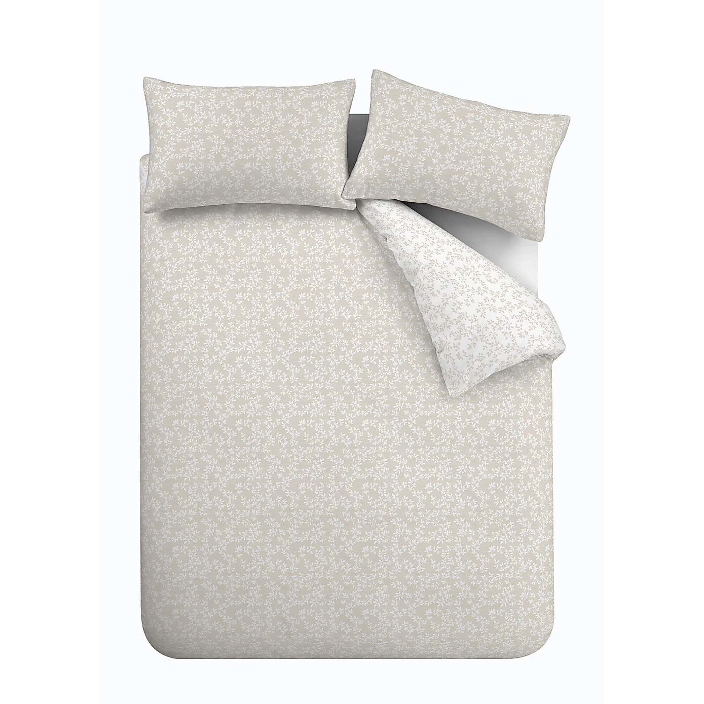 Bianca Shadow Leaves 200 Thread Count Cotton Duvet Cover and Pillowcase Set