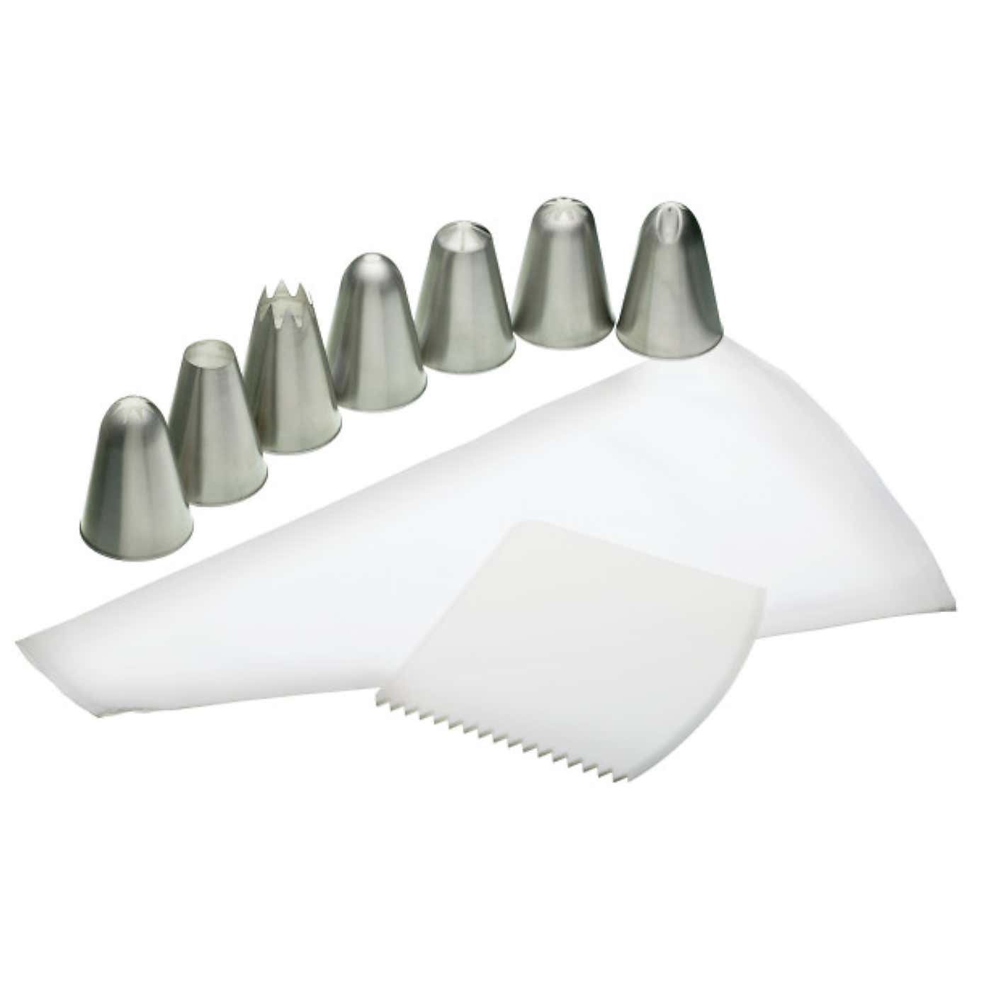 Set of 9 Reusable Piping Bag and Nozzles