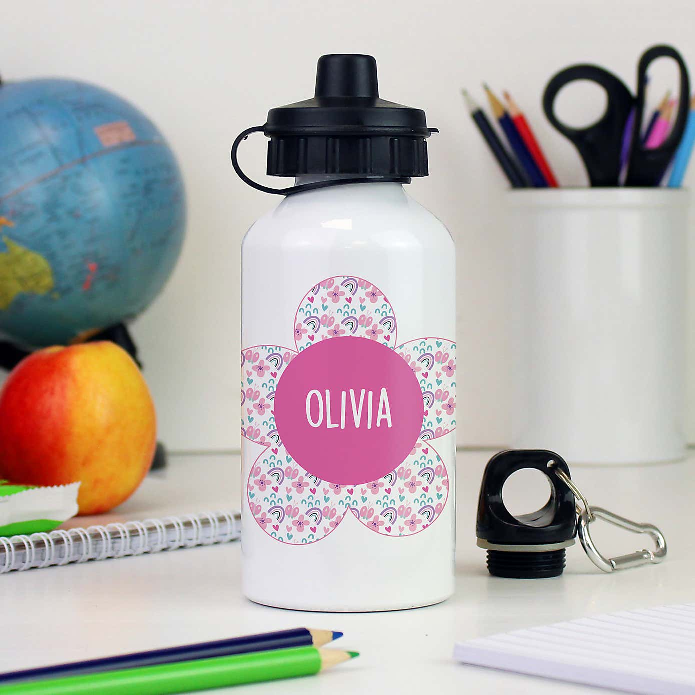 Personalised Flower Metal Drinks Bottle