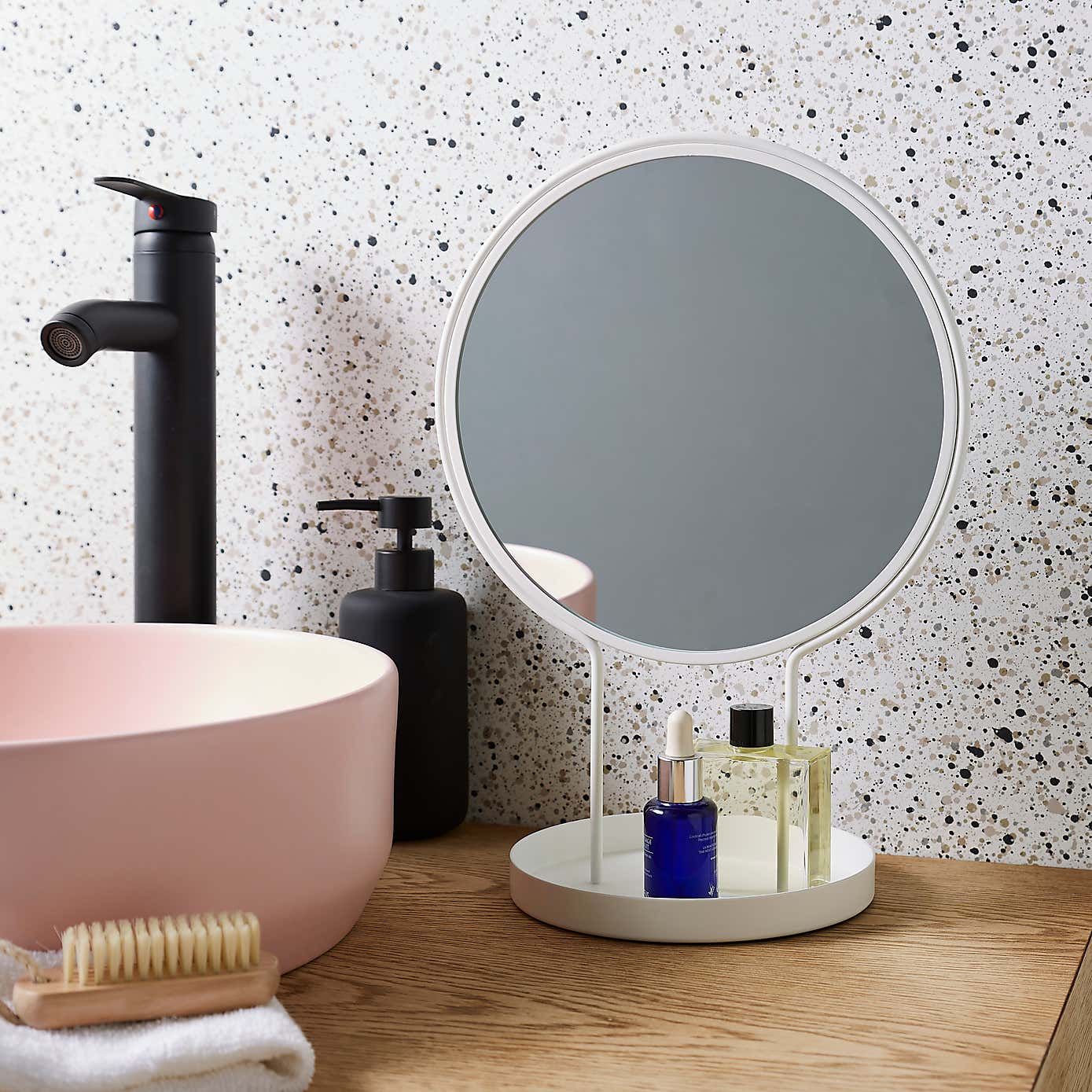 Elements Pedestal Mirror with Tray