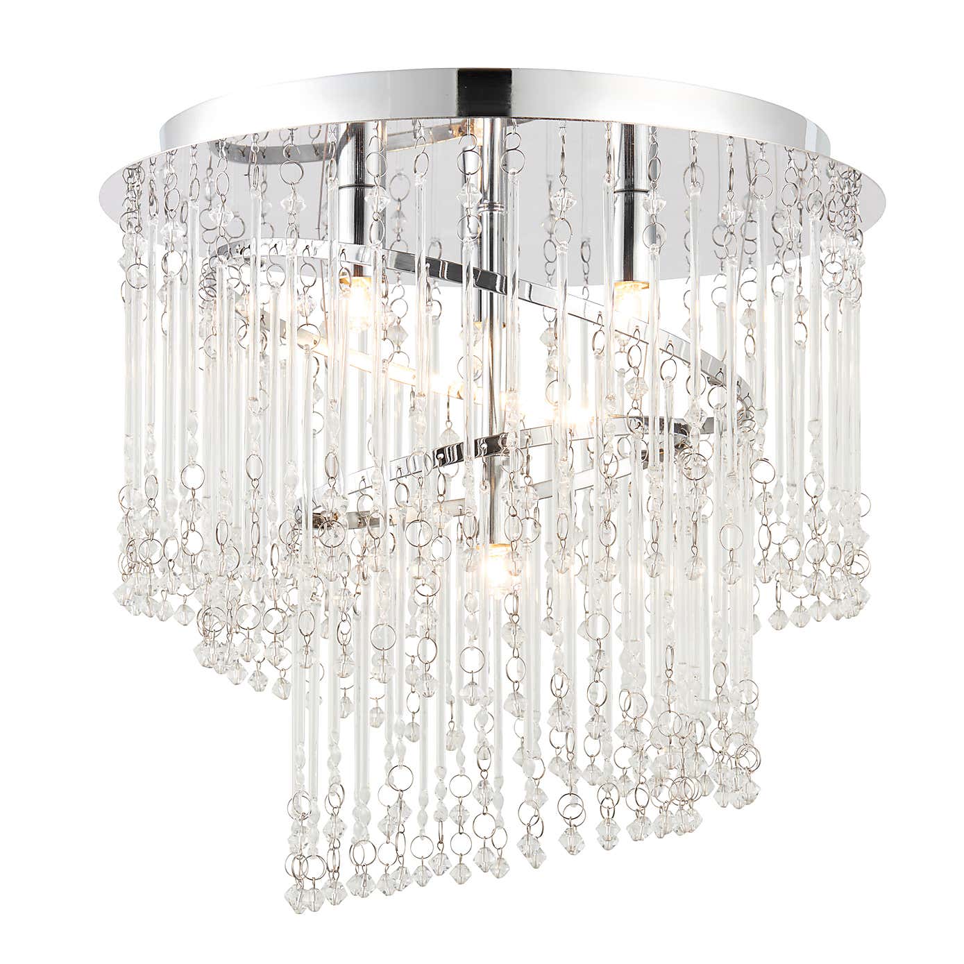 Vogue Camile 4 Light Spiral Flush Ceiling Fitting Chrome