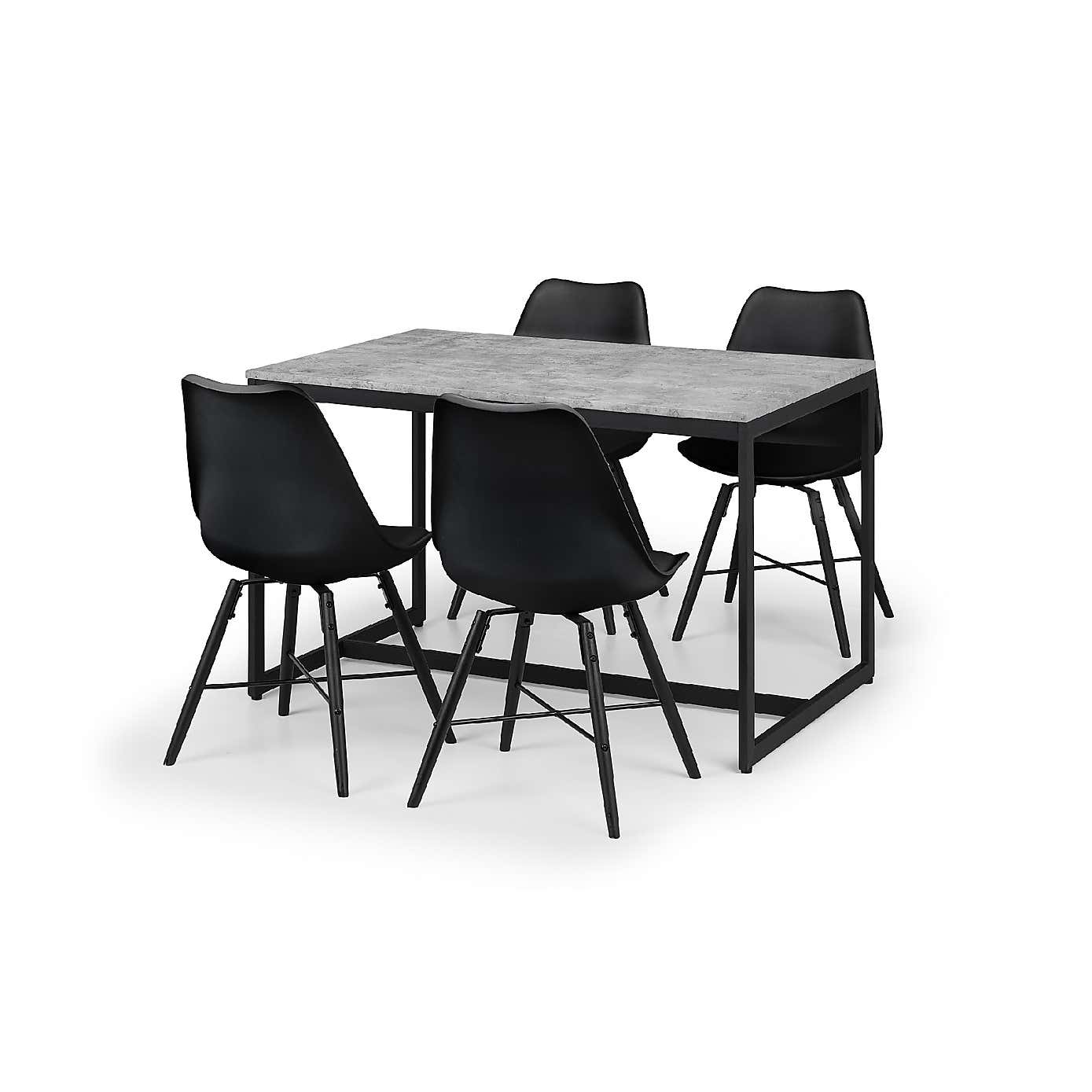 Staten Dining Set with 4 Kari Chairs
