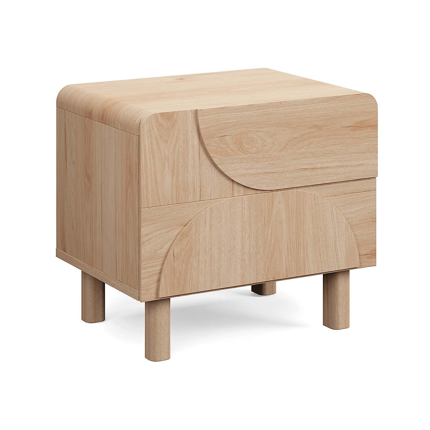 Aldo 2 Drawer Bedside Table, Light Oak