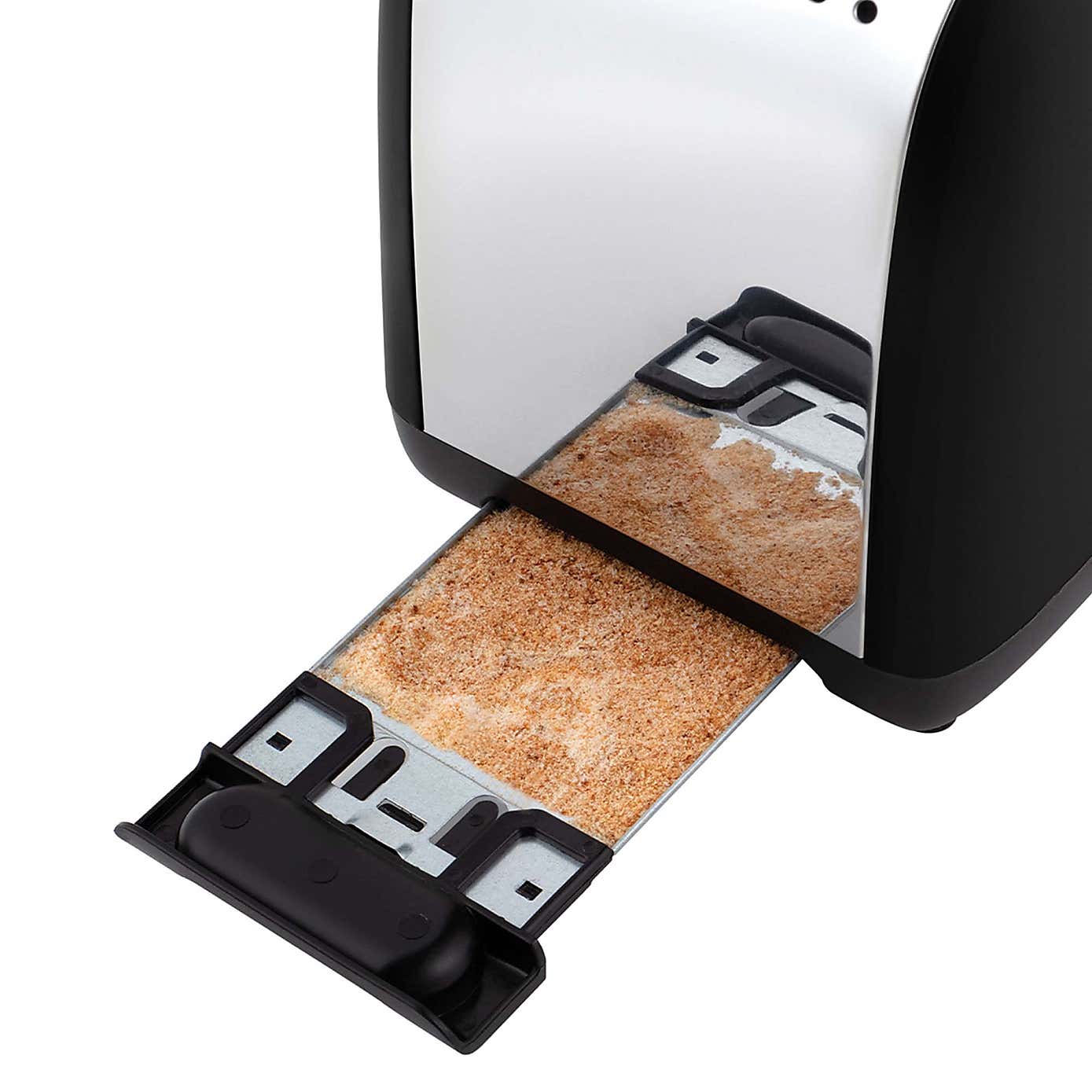 Russell Hobbs 2 Slice Stainless Steel Lift & Look Black Toaster