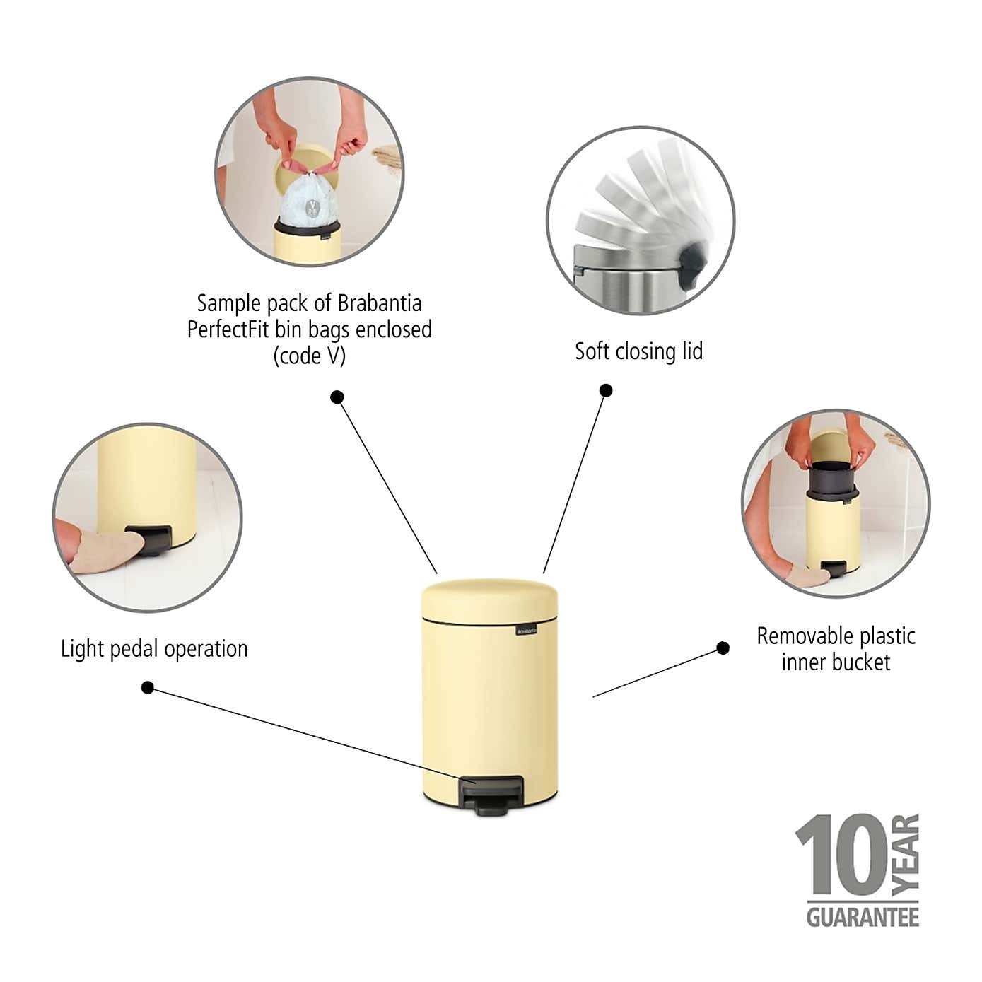 Brabantia NewIcon 3L Pedal Bin