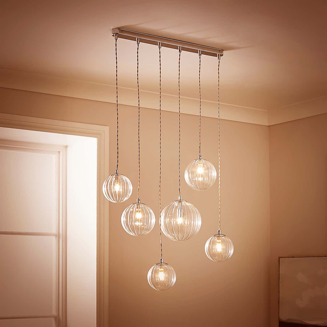Eli Ribbed 6 Light Cluster Ceiling Light