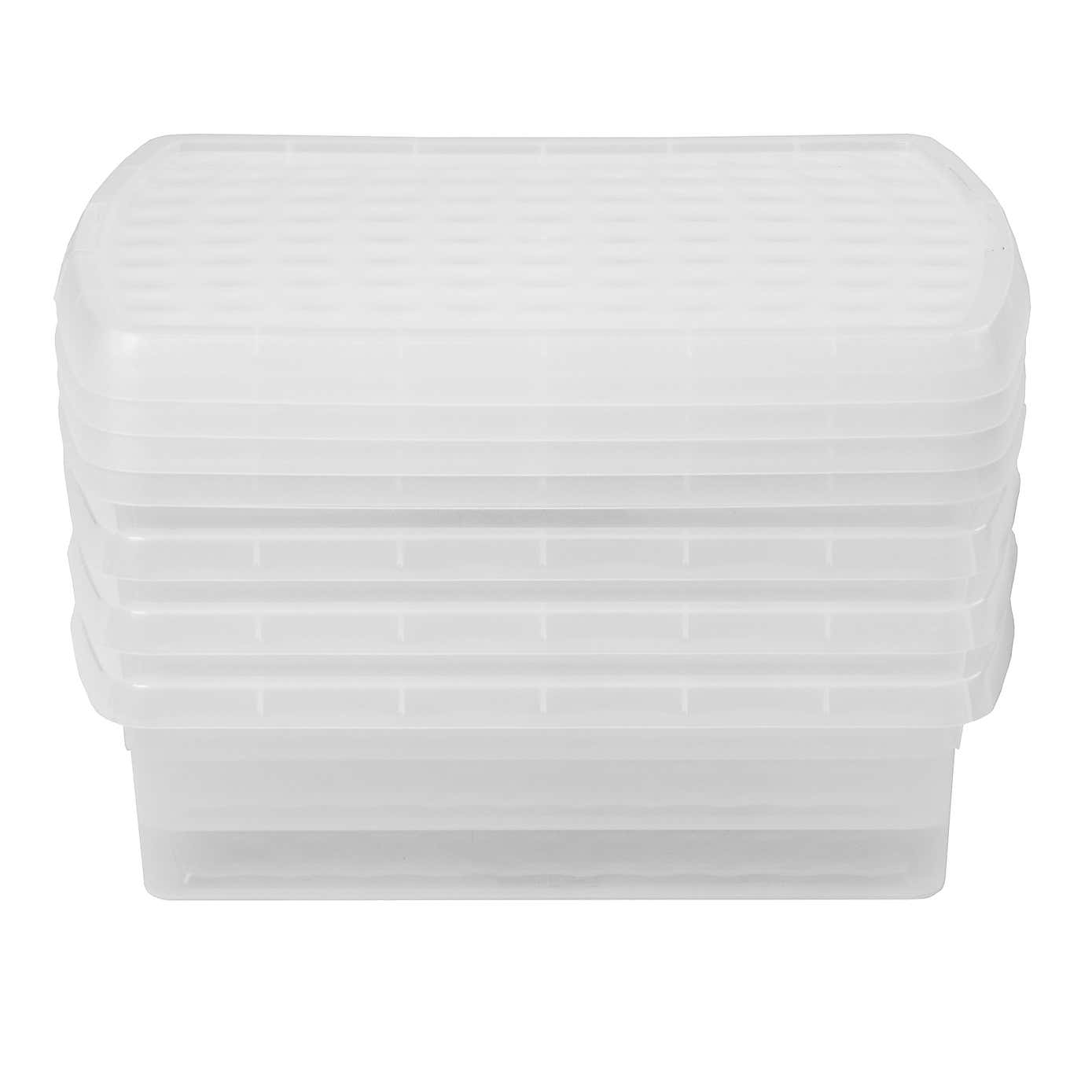 Wham Clip Pack of 4 Rectangle Storage Boxes With Lids