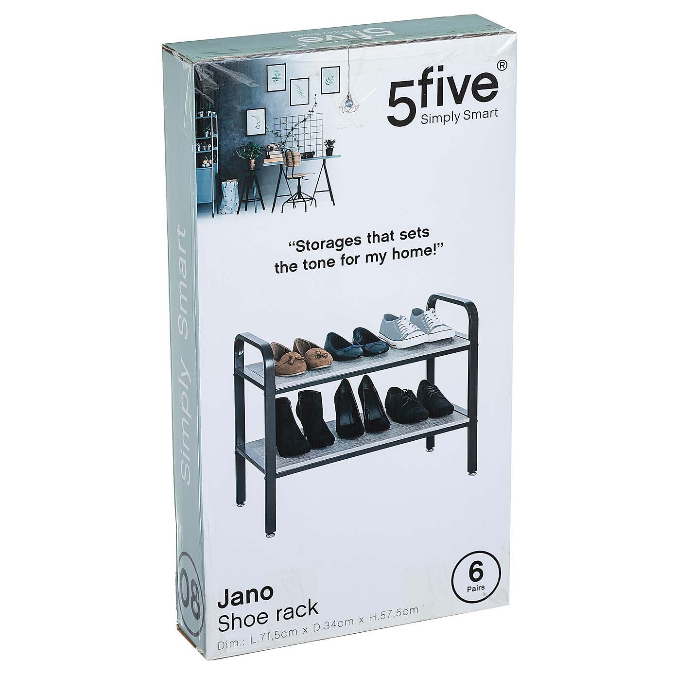 Jano 6 Pair Shoe Rack