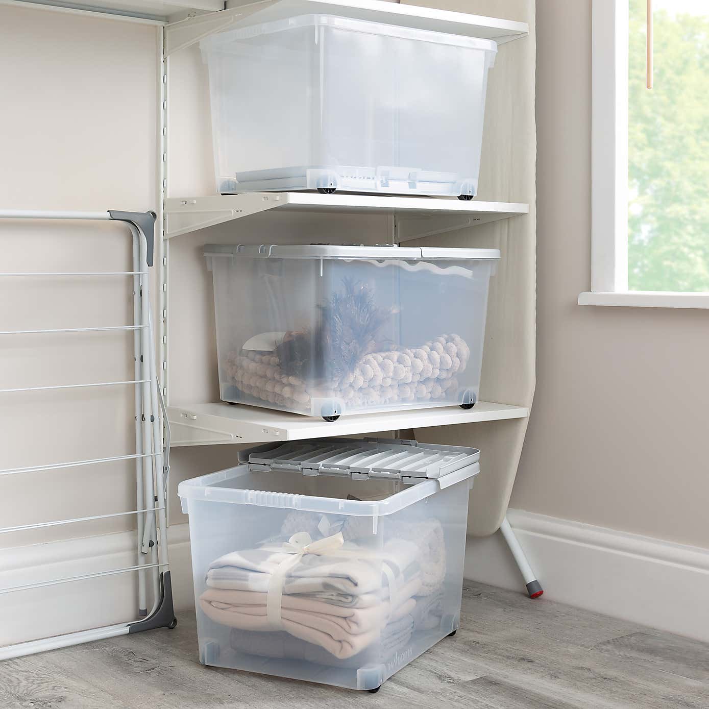 Wham Set of 3 Storage Boxes with Wheels & Lid