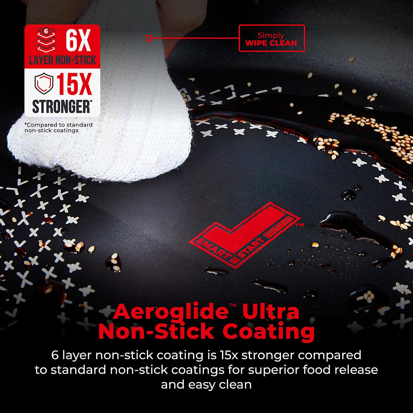 Tower Smart Start Non-Stick Ultra Forged Aluminium Grill Pan, 26cm