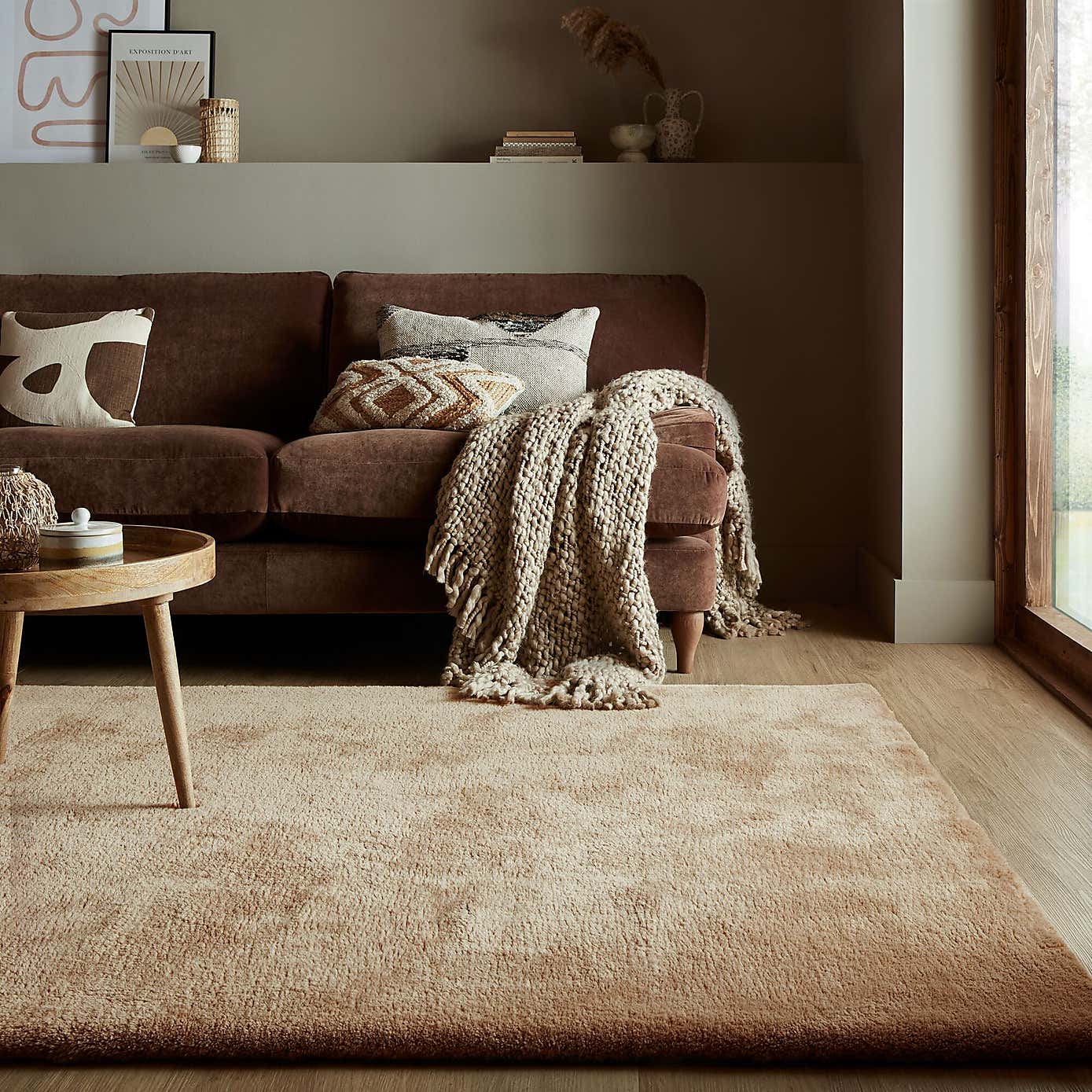 Faroe Wool Look Washable Faux Fur Rug