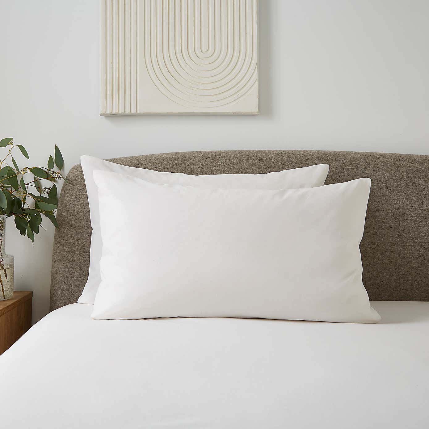 Soft Cotton Plain Standard Pillowcase Pair