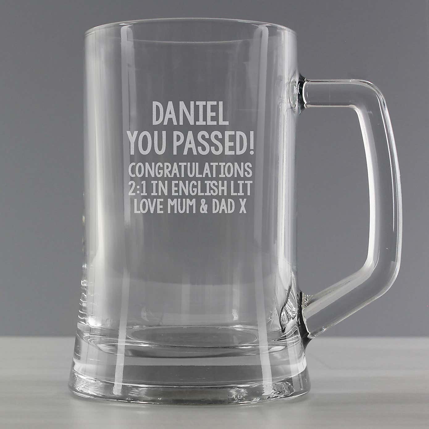 Personalised Engraved Message Stern Pint Tankard