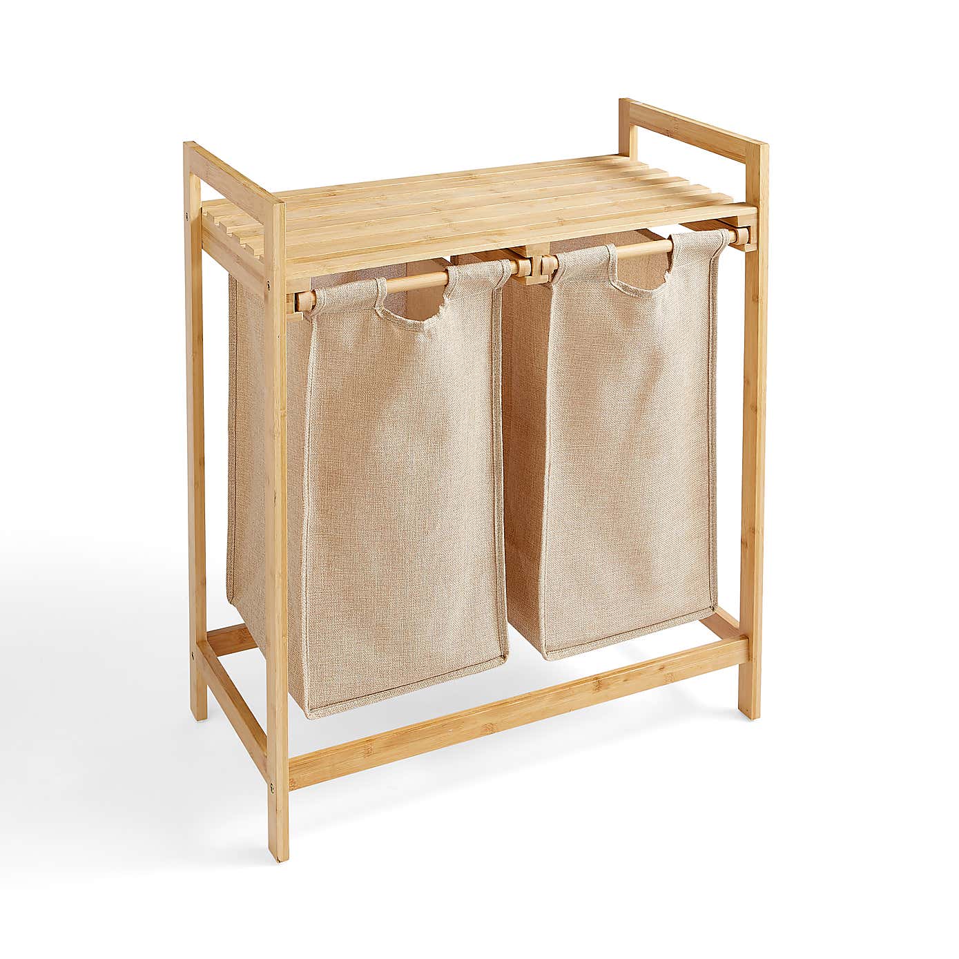 Lights and Darks Bamboo Double Laundry Hamper