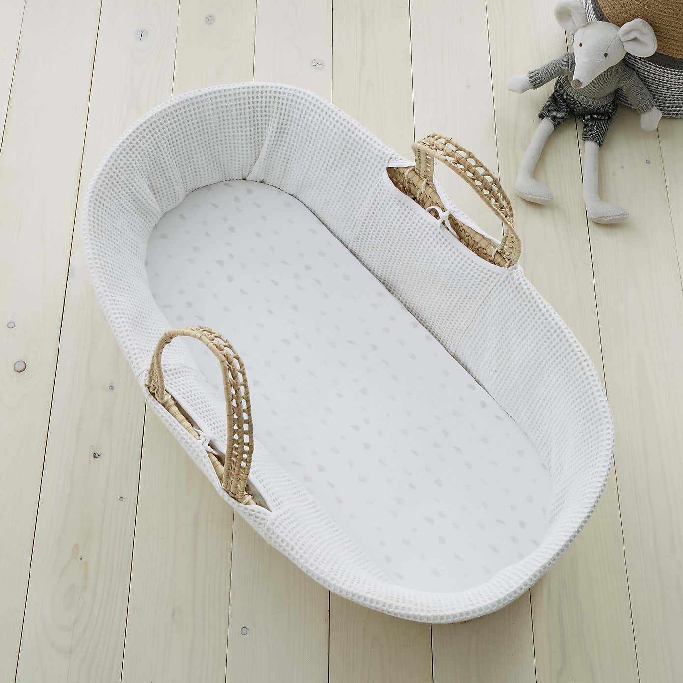 Set of 2 Spotted 100% Cotton Jersey Fitted Sheets