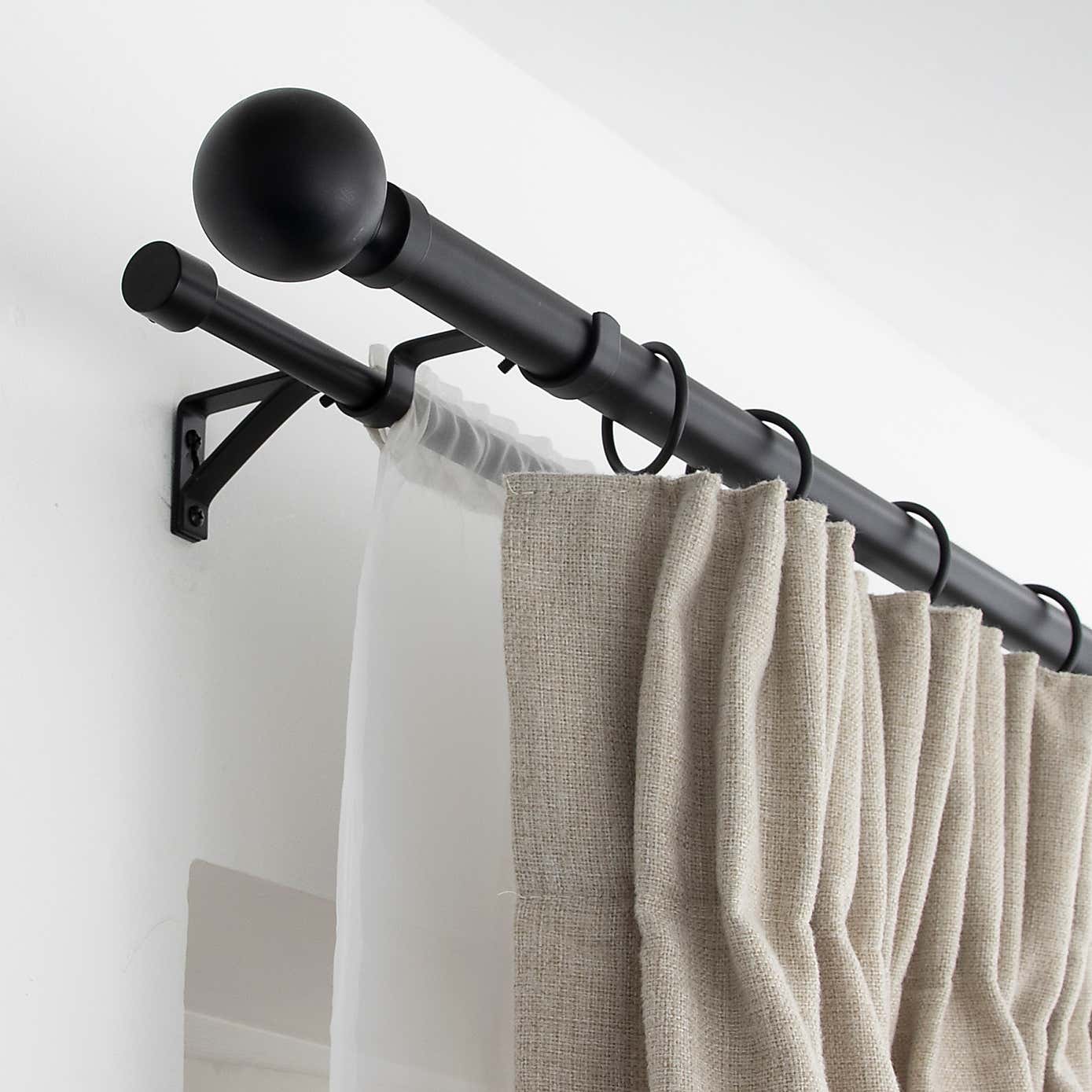 Ashton Metal Double Layer Extendable Curtain Pole