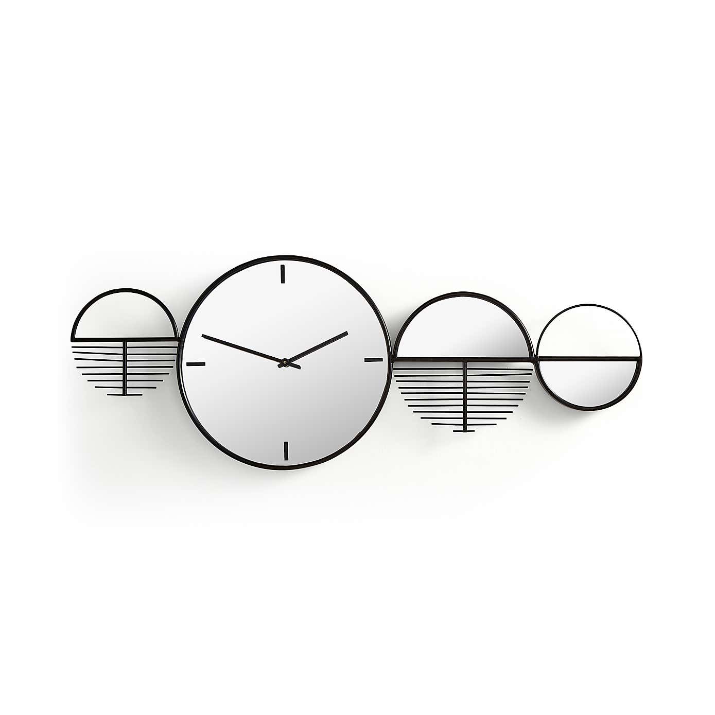 Elements Abstract Mirrored Wall Art Clock
