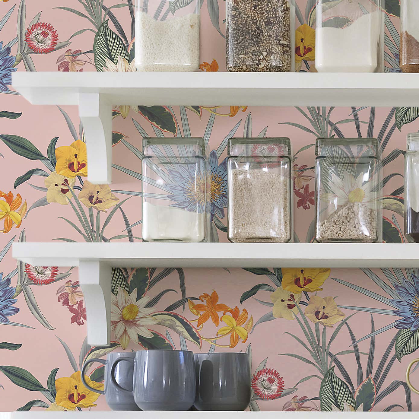 Nu Wall Self Adhesive Tropical Floral Wallpaper