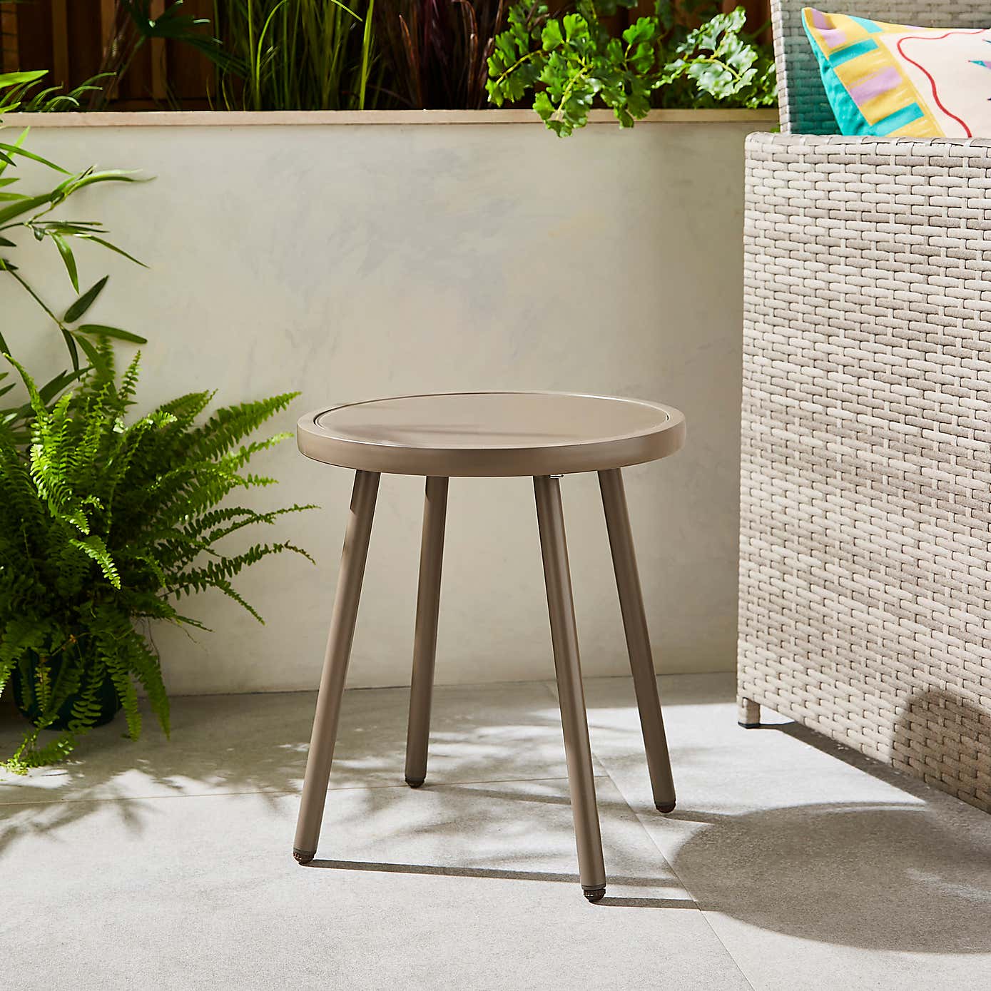 Small Taupe Glass Bistro Table