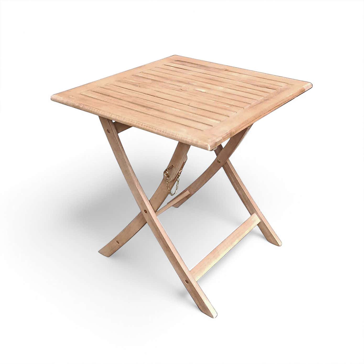 A.Mir London Square Folding Outdoor Bistro Set with 2 Rope Chairs