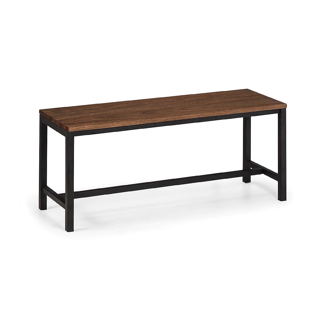 Tribeca Rectangular Walnut Dining Table with 2 Tribeca Benches