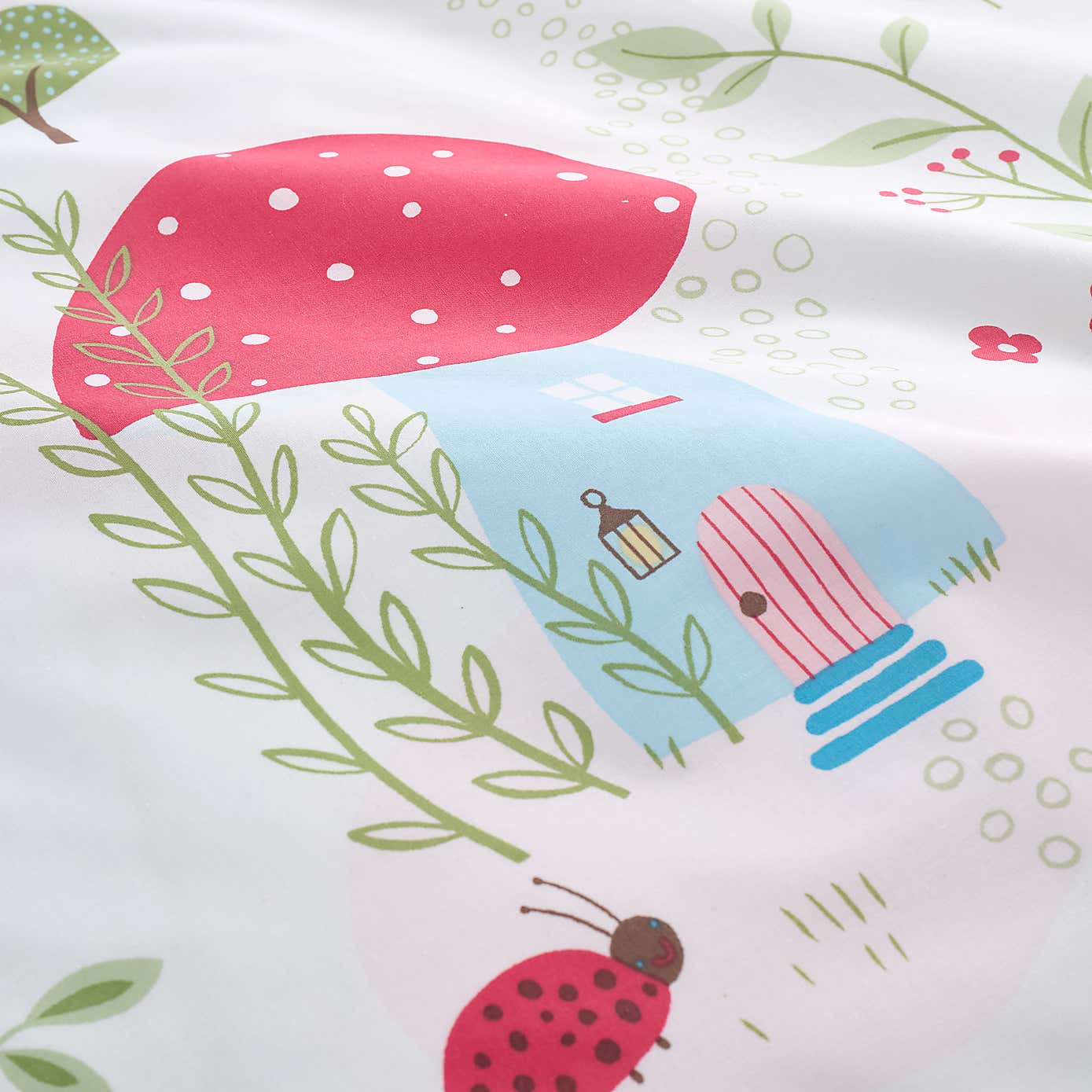 Toadstool Fairies Reversible Polycotton Duvet Cover & Pillowcase Set