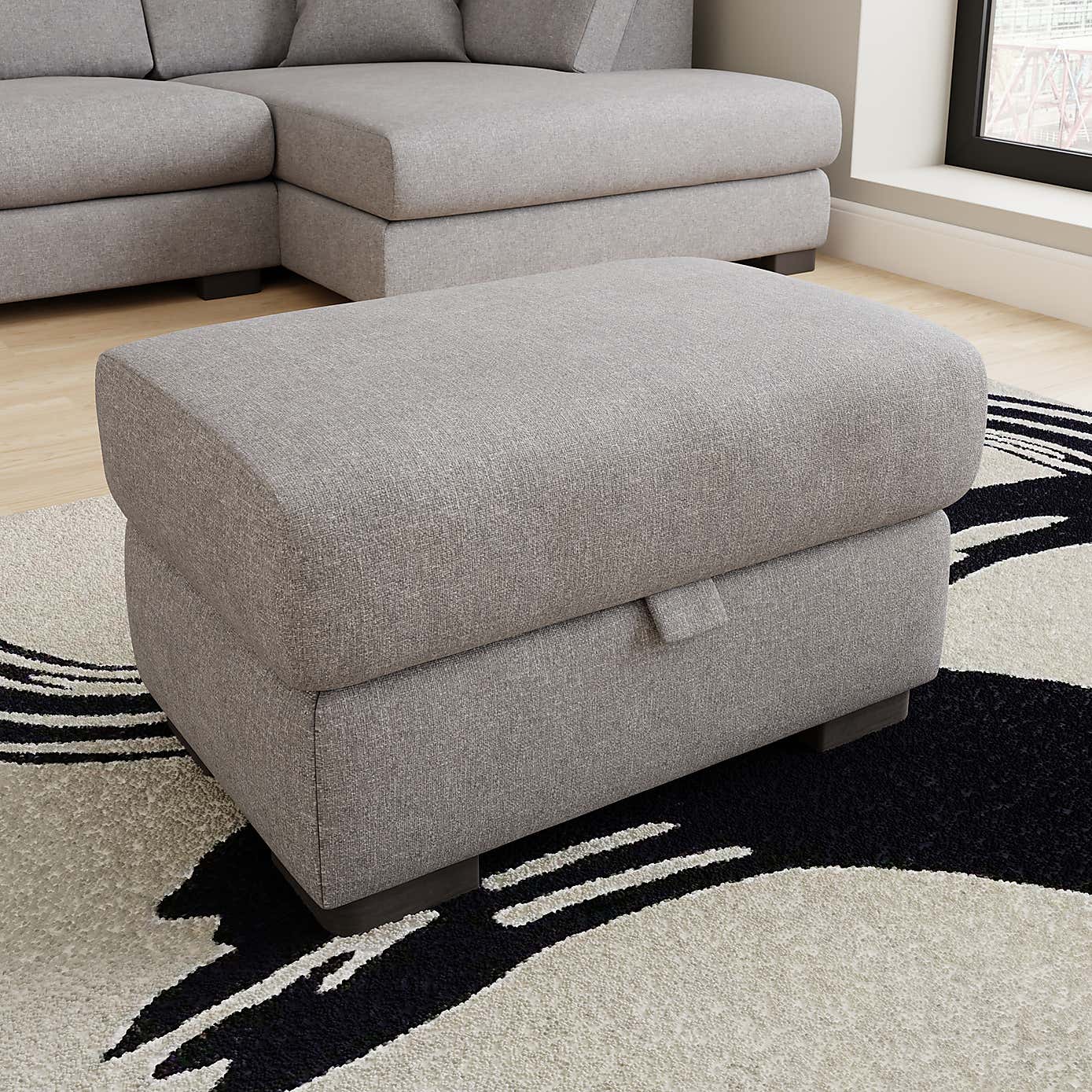 Carson Soft Texture Left Hand Facing U-Shaped Sofa with Detachable Footstool