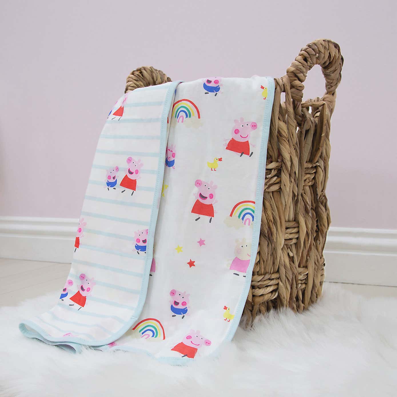 Peppa Lullabies 100% Cotton Reversible Jersey Blanket