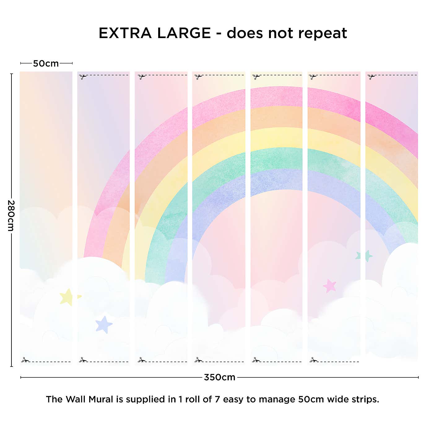 Watercolour Rainbow Wall Mural