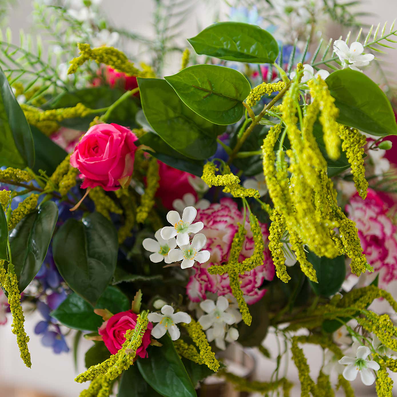 Artificial Bright Florals & Fern Bouquet