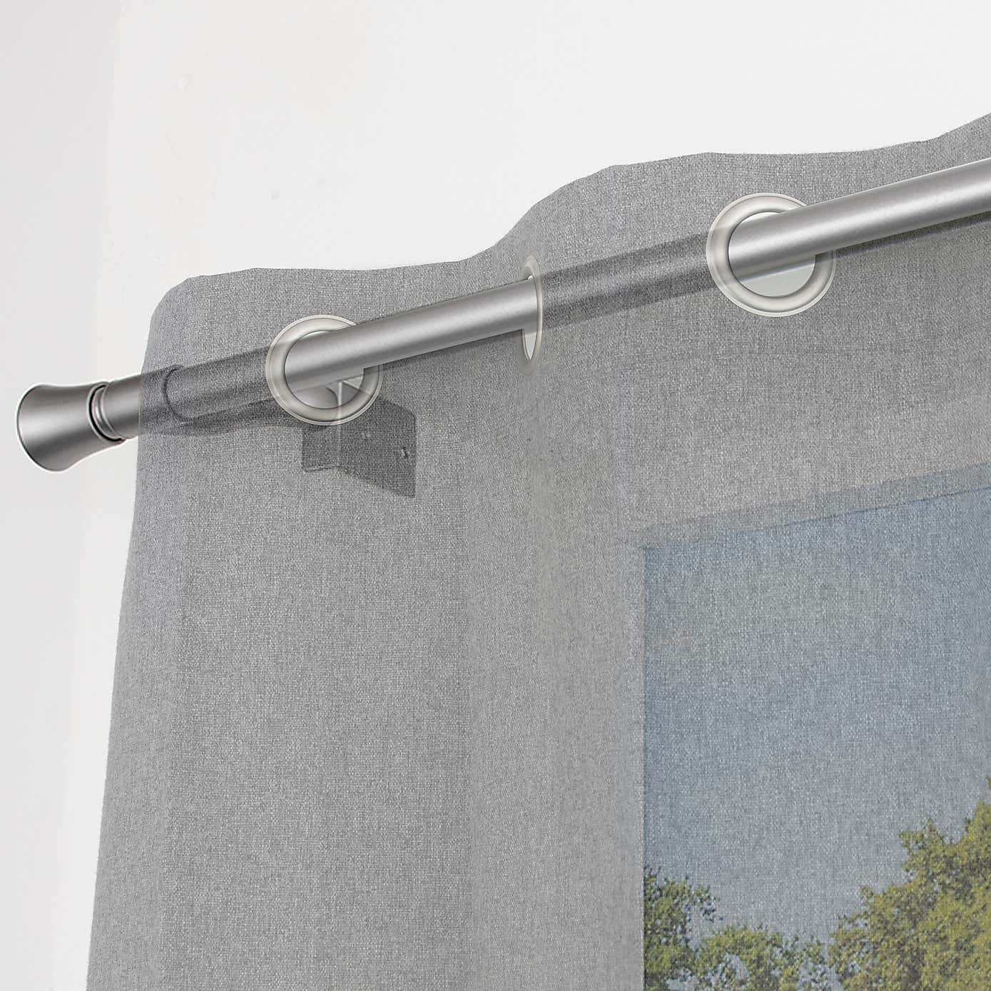 Trumpet No Drills Extendable Eyelet Curtain Pole