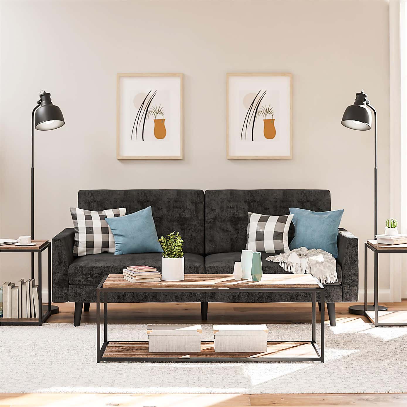 Quincy End Table, Weathered Oak