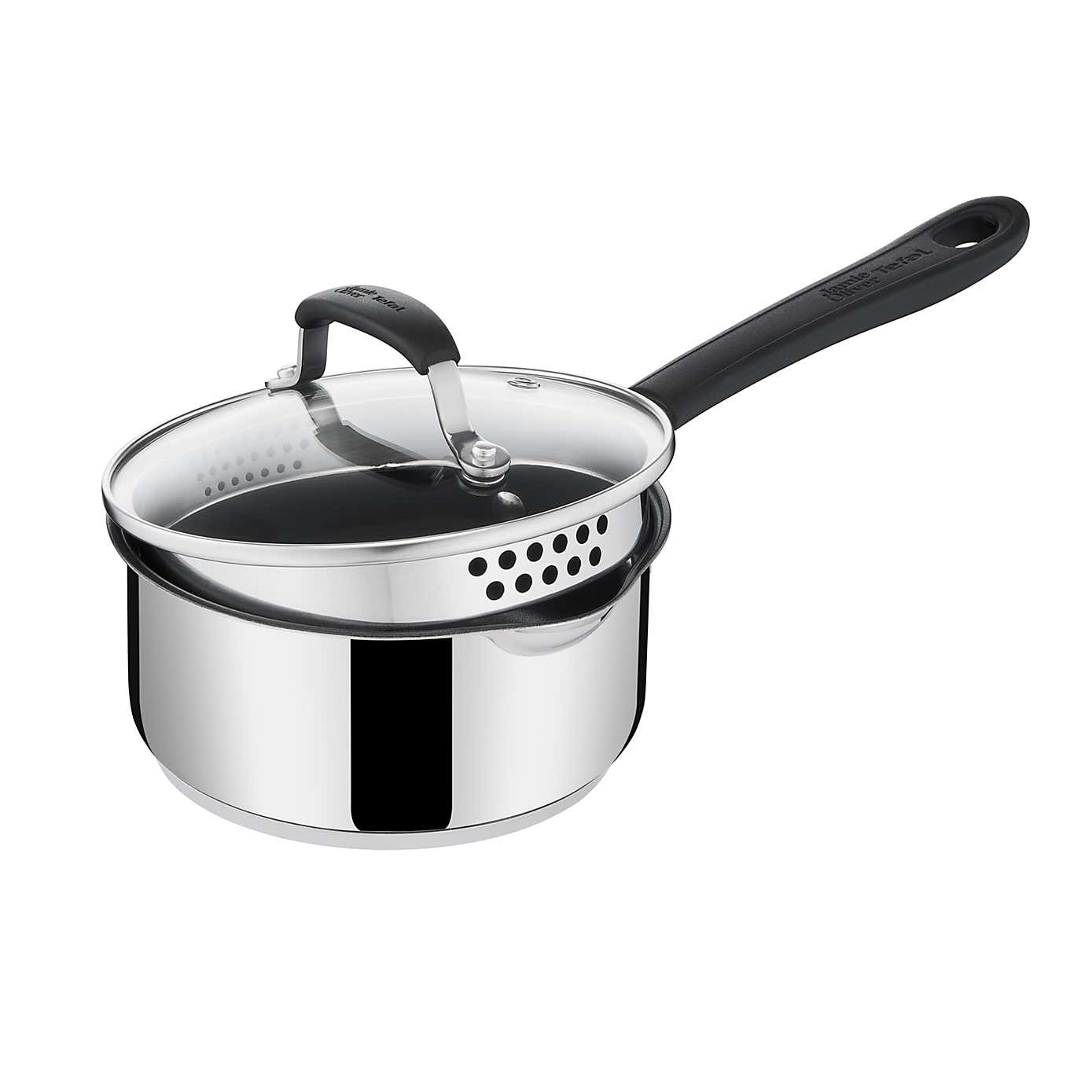 Jamie Oliver by Tefal Quick & Easy Stainless Steel Saucepan & Lid, 20cm