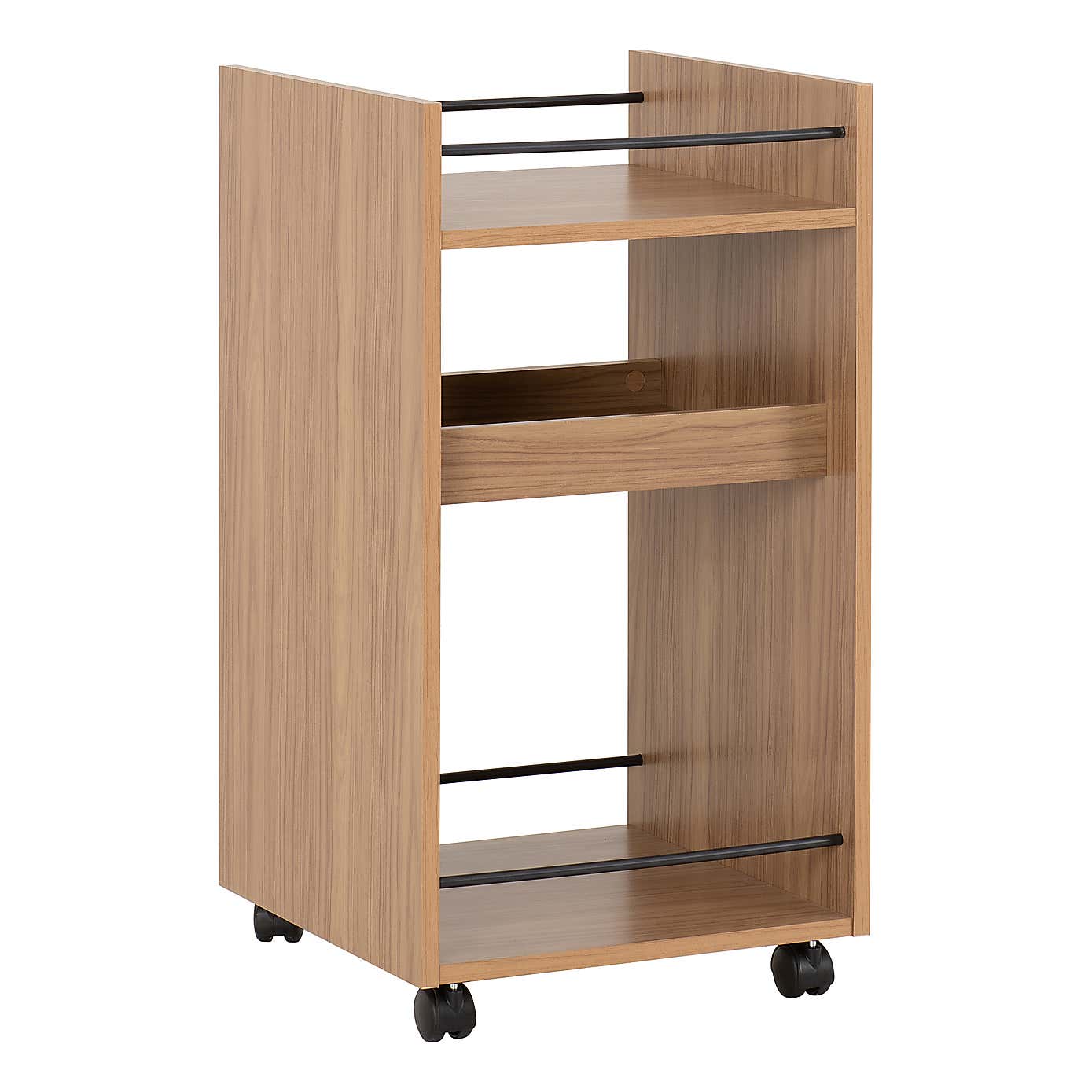 Naples Serving Cart Black and Pine Effect