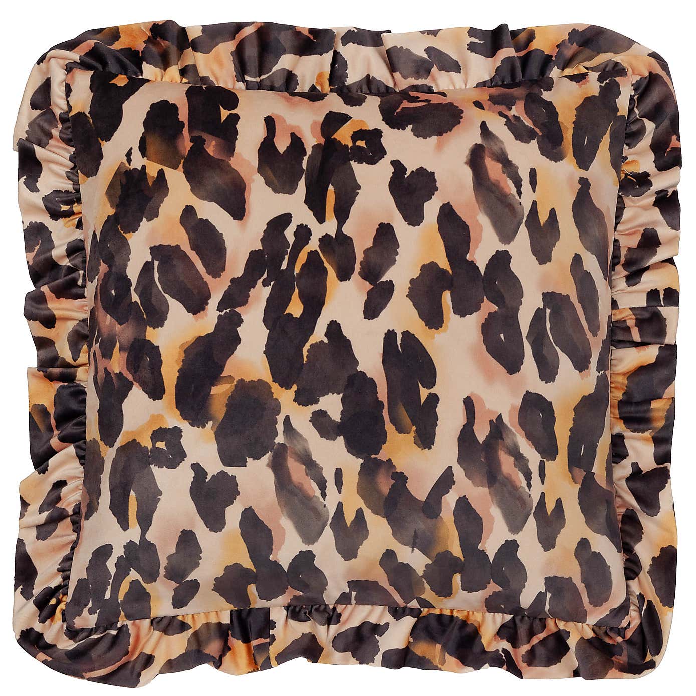 furn Leopard Ruffle Square Cushion Cover
