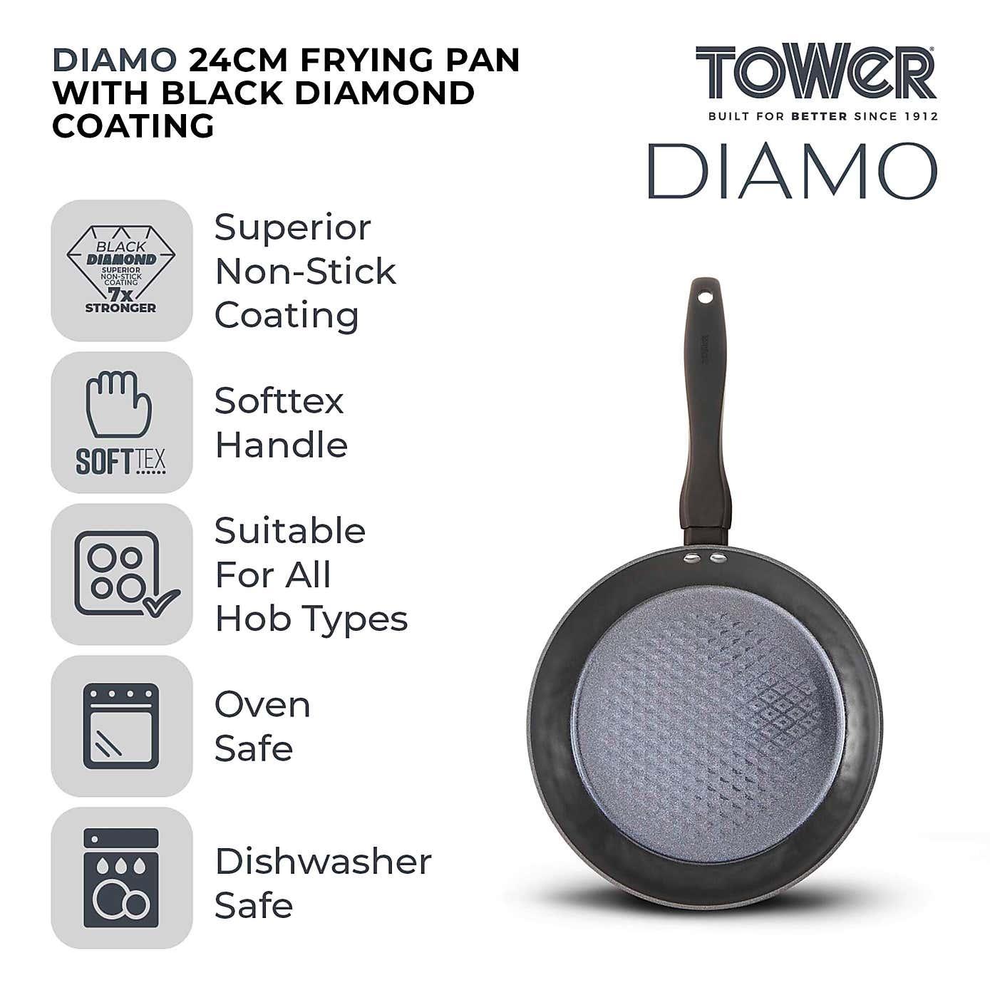 Tower Diamo 24cm Ceramic Fry Pan