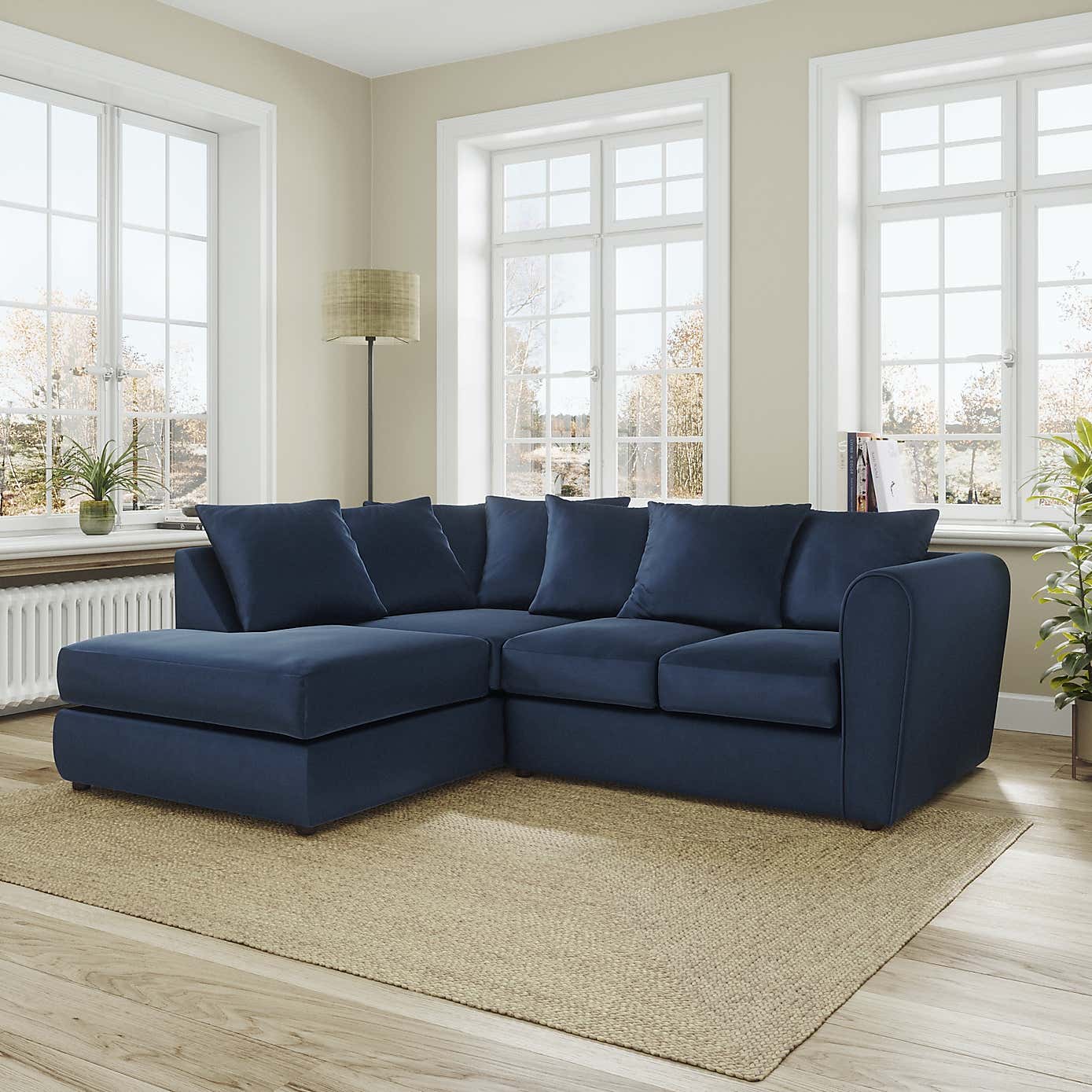 Blake Curved Arm Opulent Velvet Corner Chaise Sofa