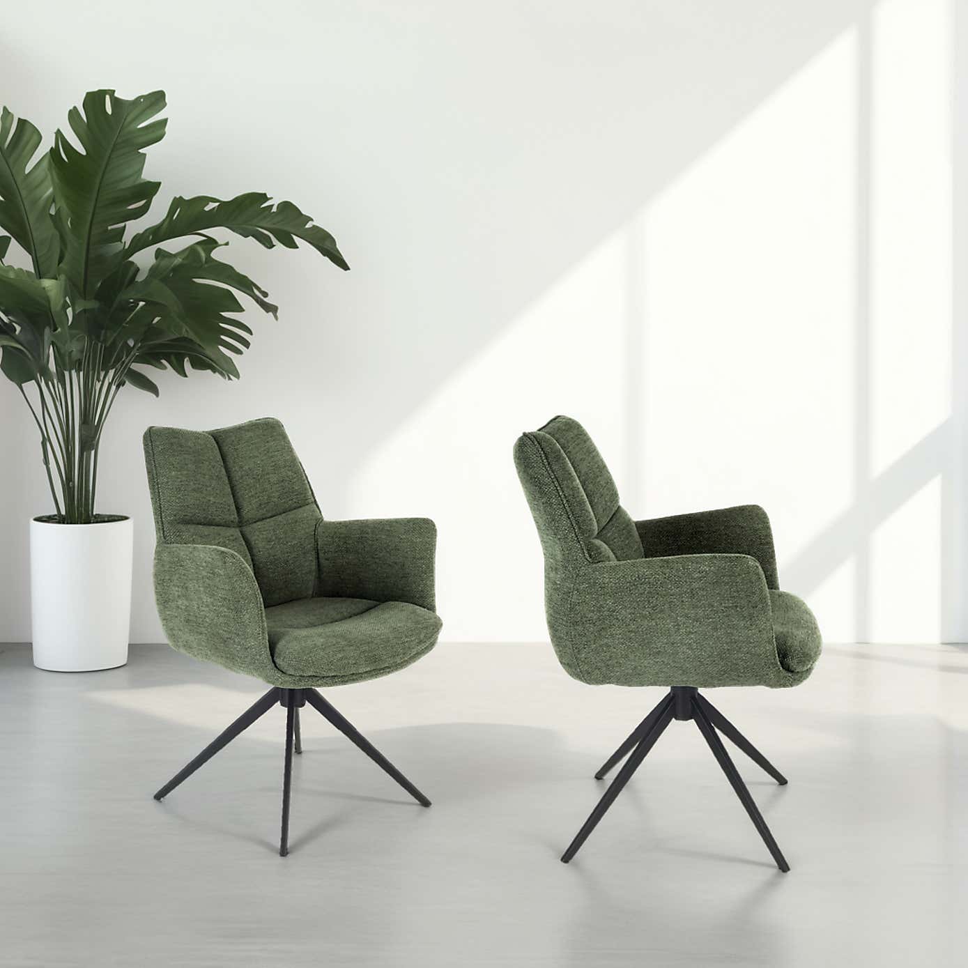 Indus Valley Camden Swivel Dining Chair, Chenille