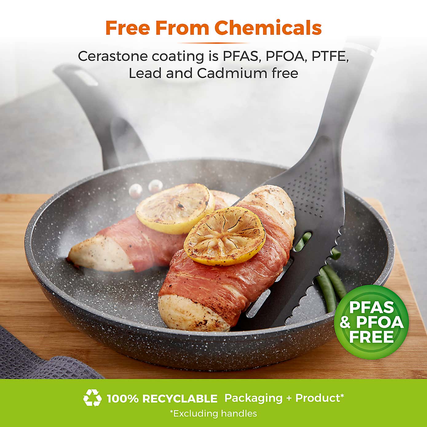 Tower Cerastone Non-Stick Forged Aluminium 2 Piece Frying Pan Set