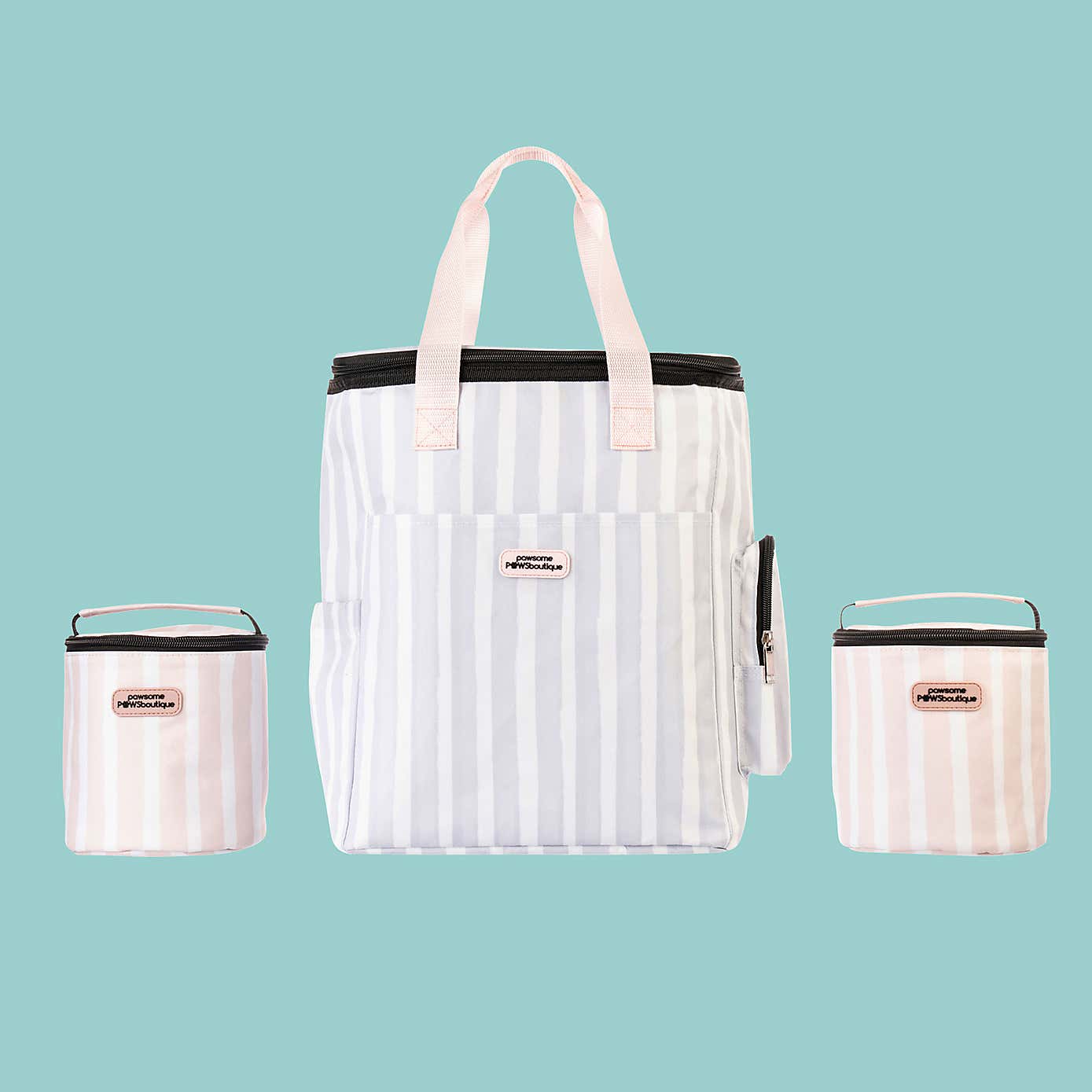 Striped Travel Backpack with 2 Storage Bags