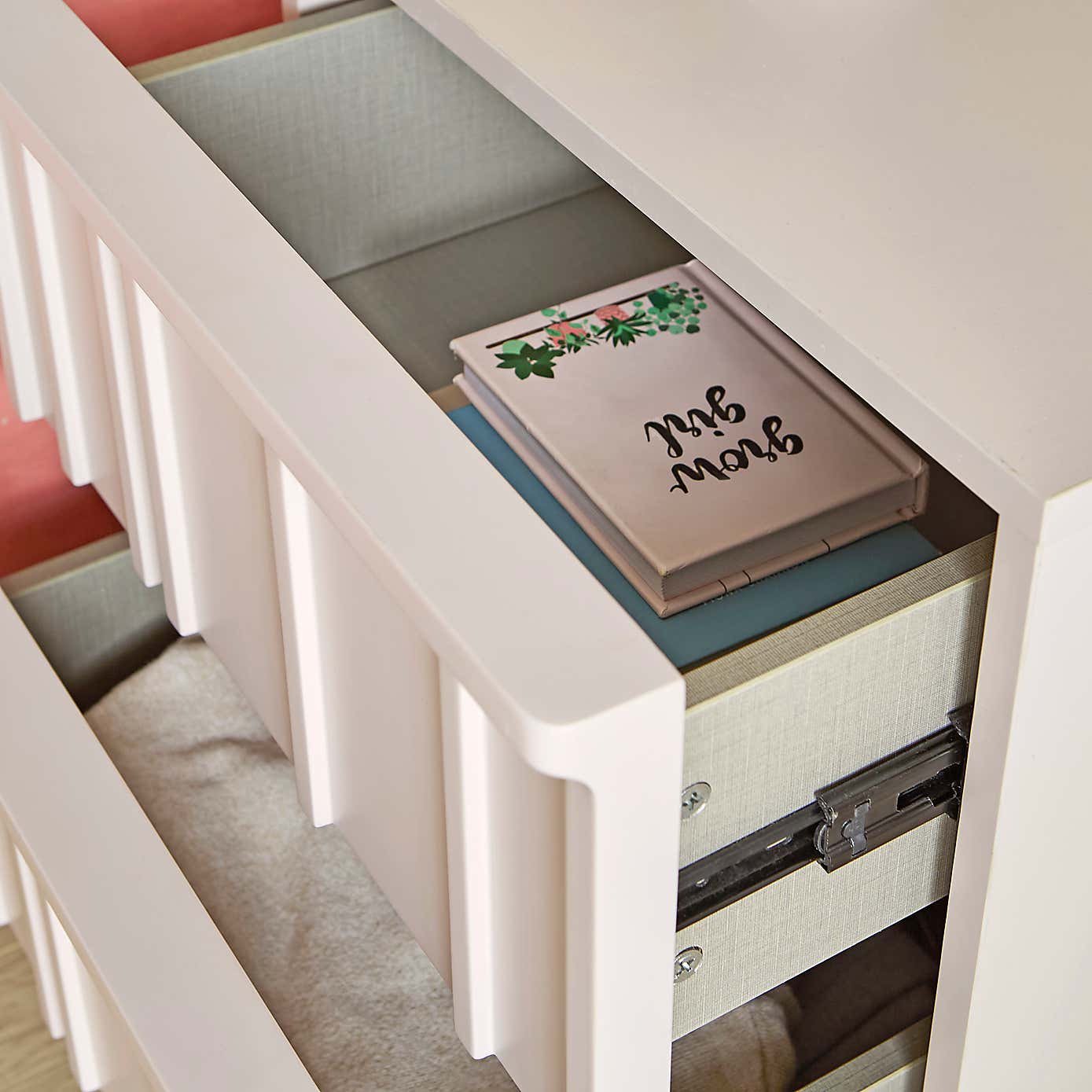 Elements Thompson 2 Drawer Bedside Table, Mushroom Grey