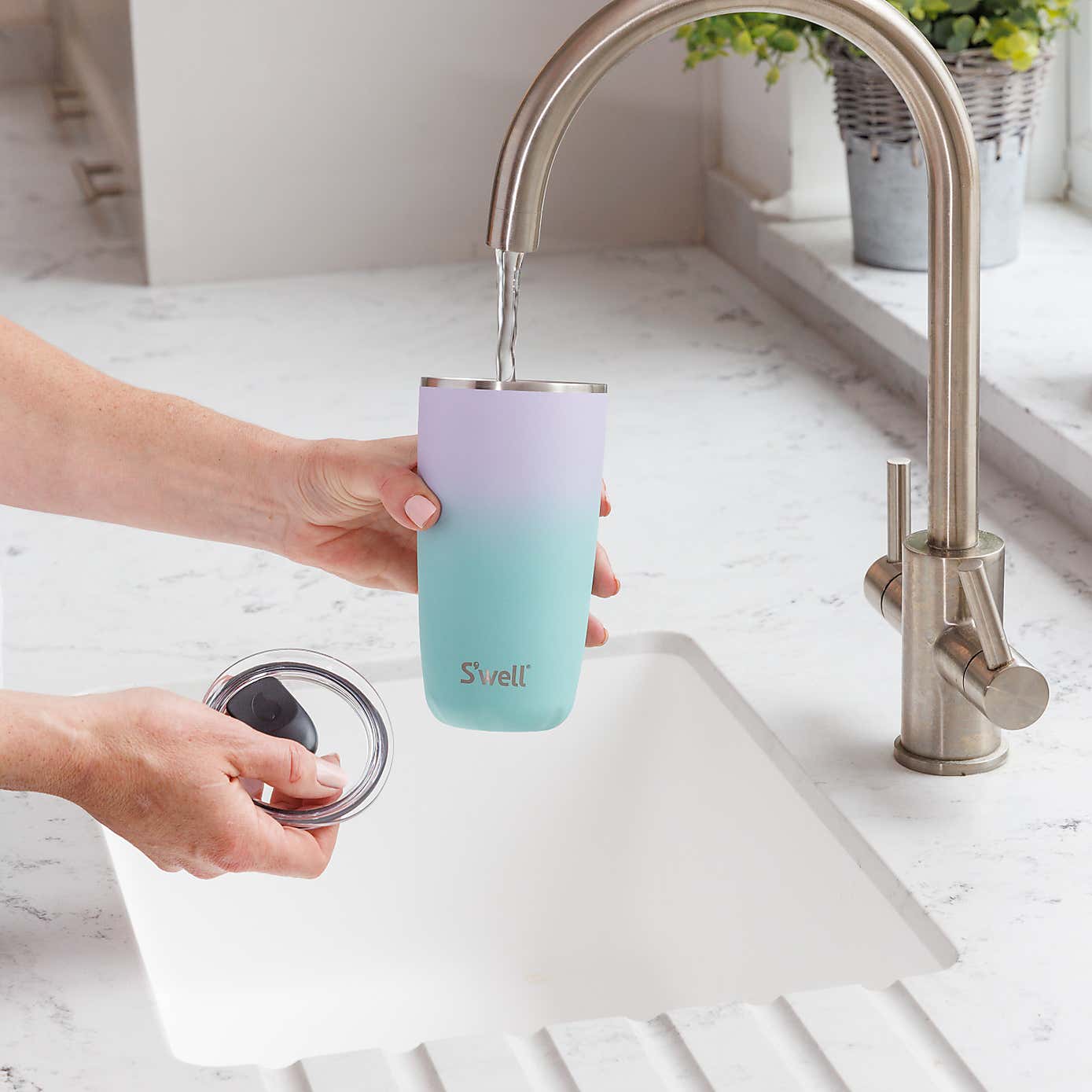 S'well Thermal Insulated Metal Travel Mug with Sipper Lid