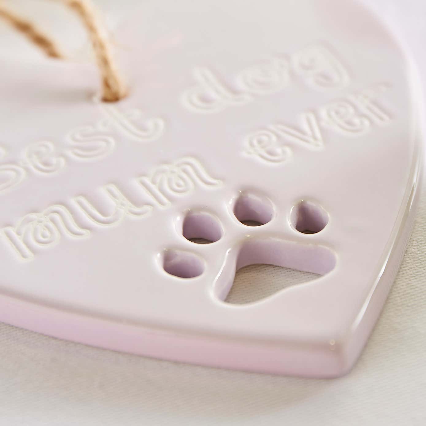 'Best Dog Mum Ever' Heart Hanging Plaque