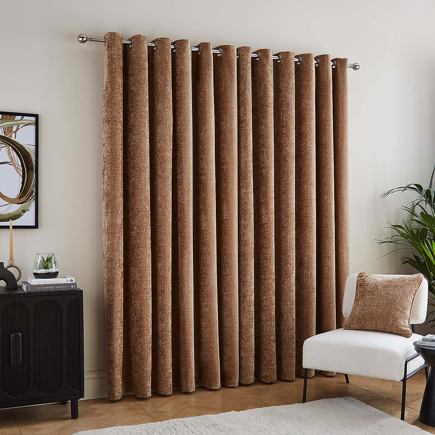 Cashton Chenille Heavyweight Eyelet Curtains