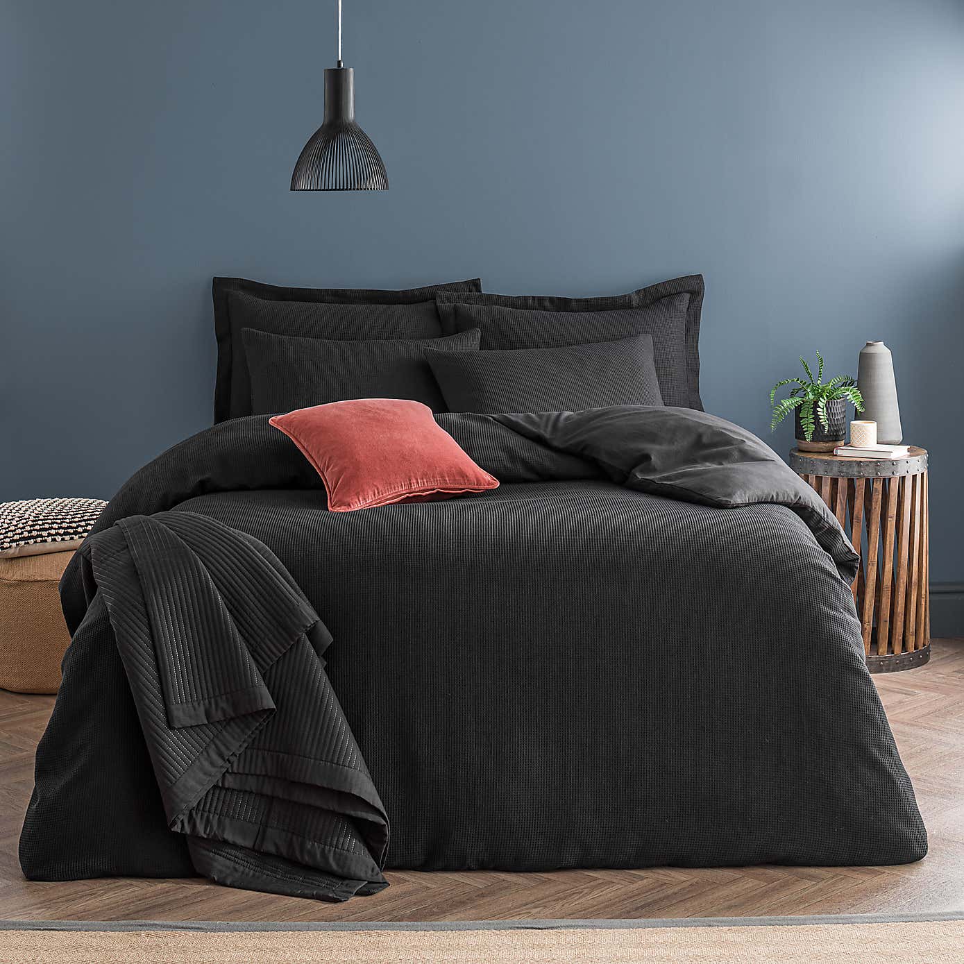 Alston Waffle Duvet Cover and Pillowcase Set